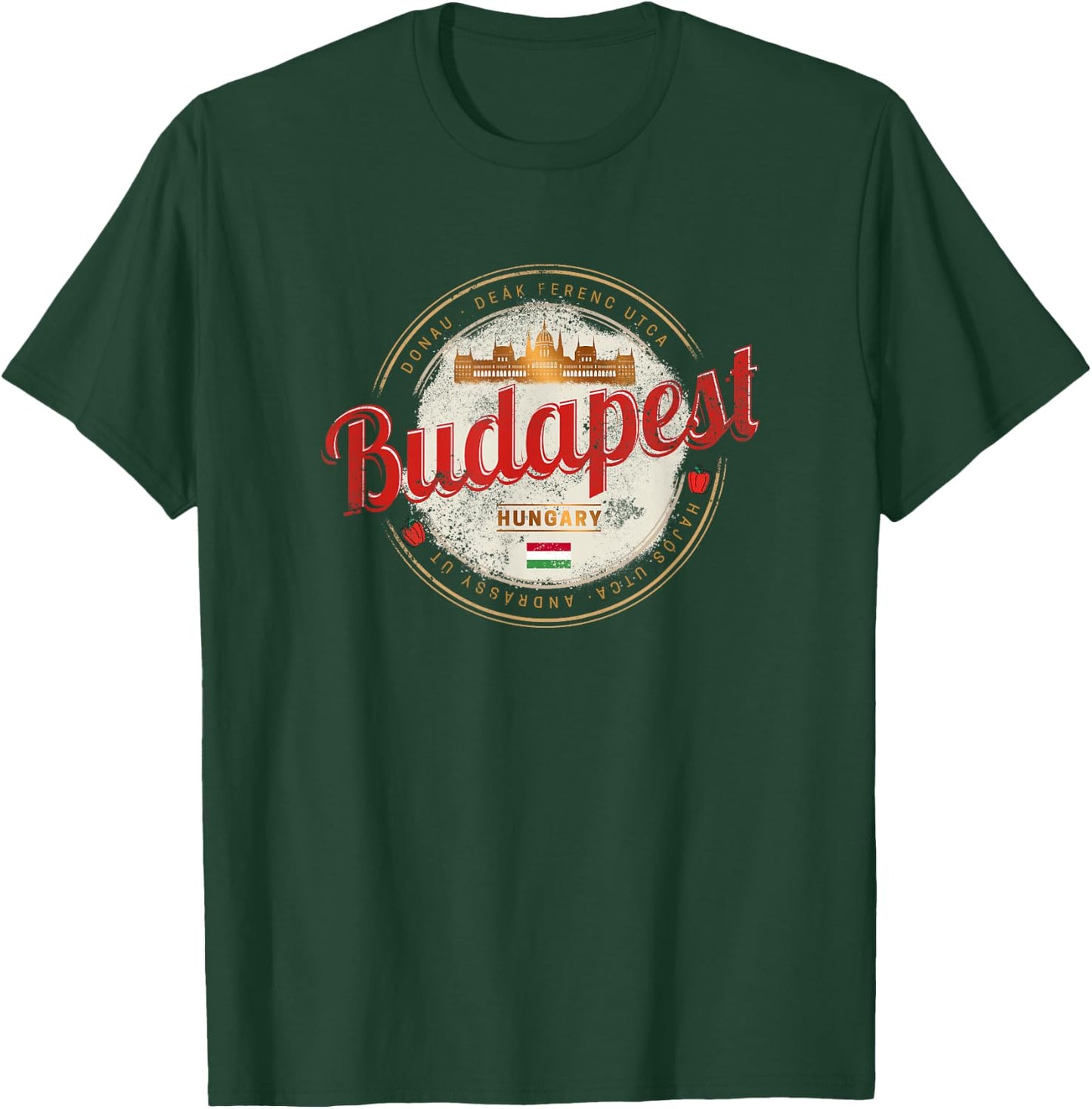 Budapest Design Hungary Vintage Parliament Souvenir T-Shirt - T-Shirt | Forest