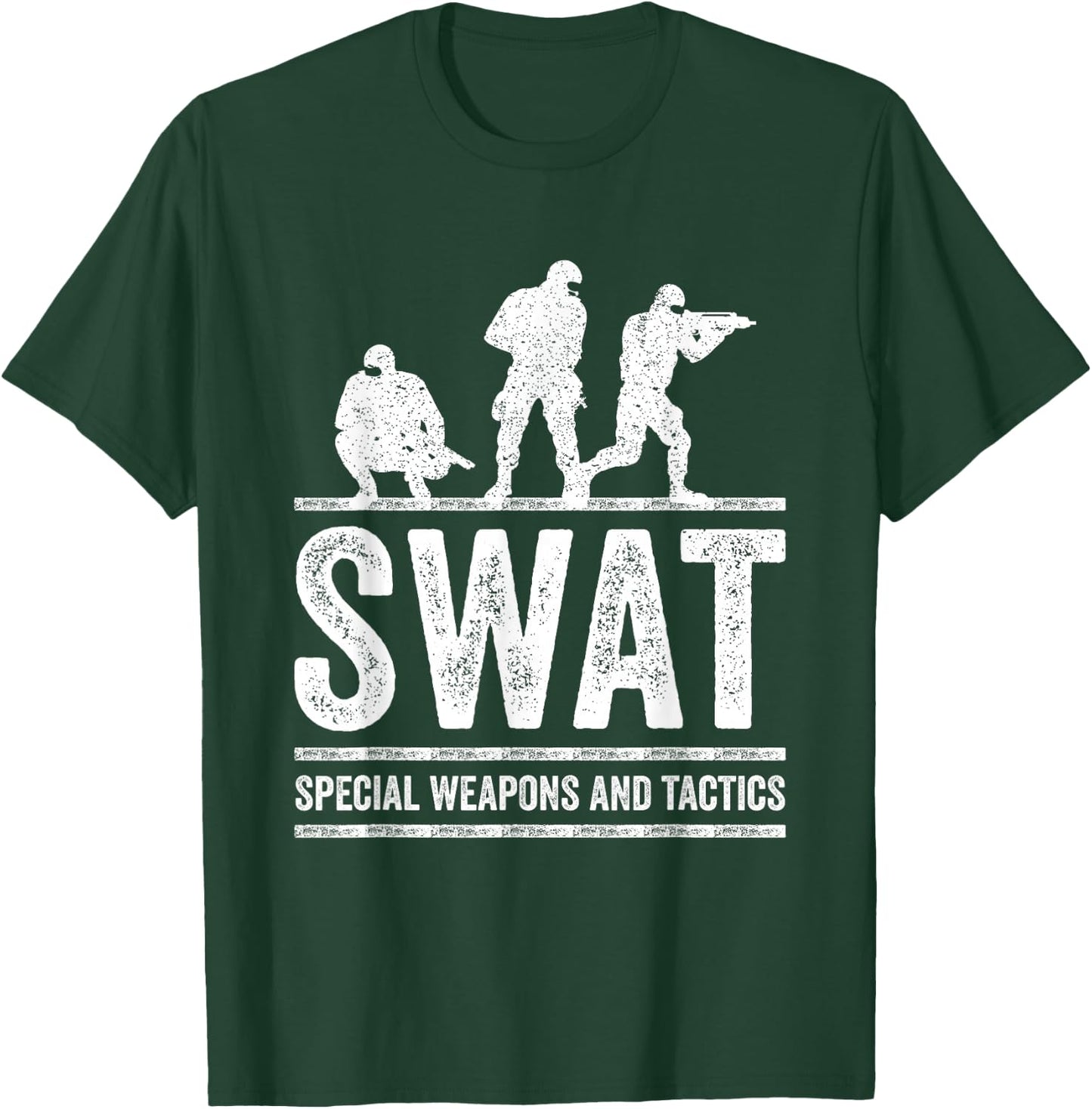 Retro SWAT Team Police Sheriff for Off Duty Cops Law T-Shirt - T-Shirt | Forest