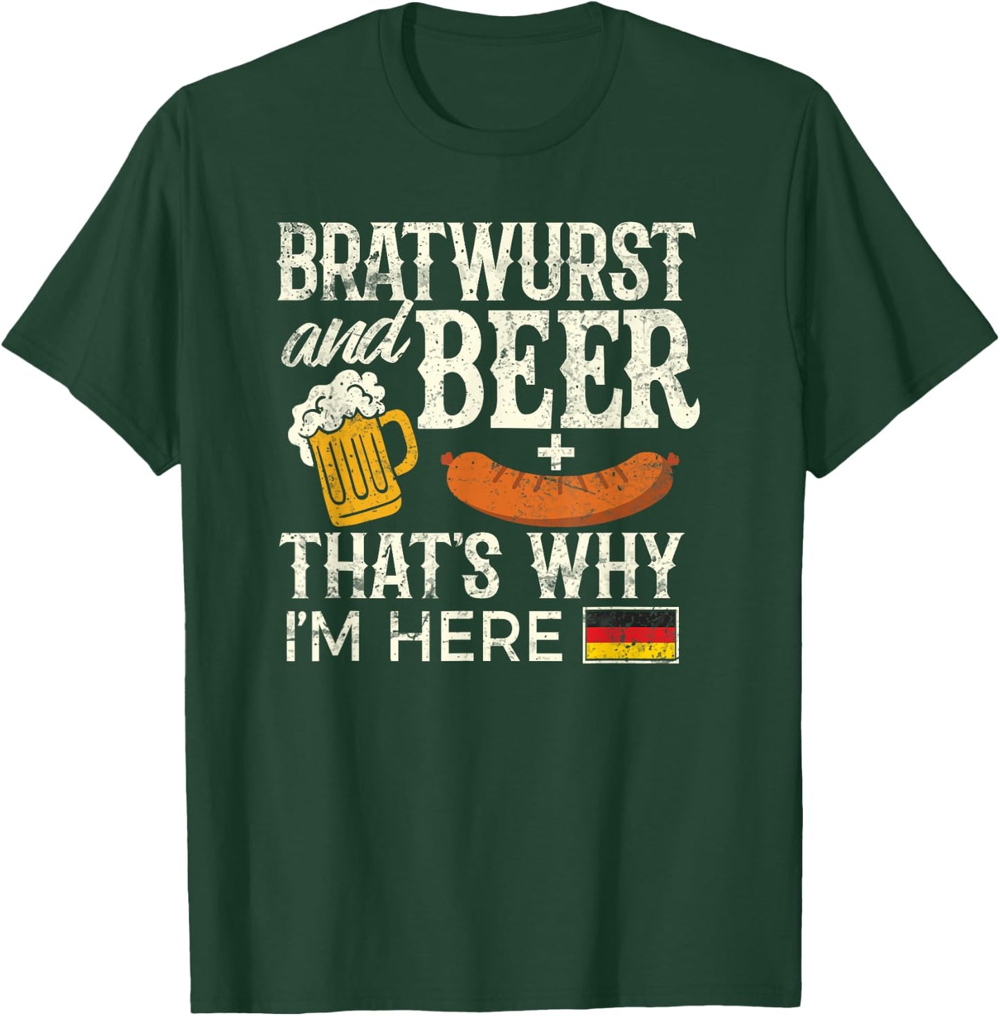 Funny Oktoberfest Shirt German Bratwurst Beer Men Women T-Shirt - T-Shirt | Forest