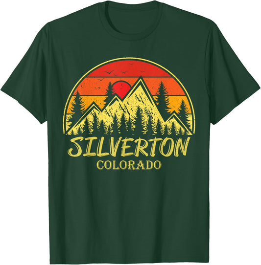 Vintage Silverton Colorado CO Mountains Hike Hiking Souvenir T-Shirt - T-Shirt | Forest