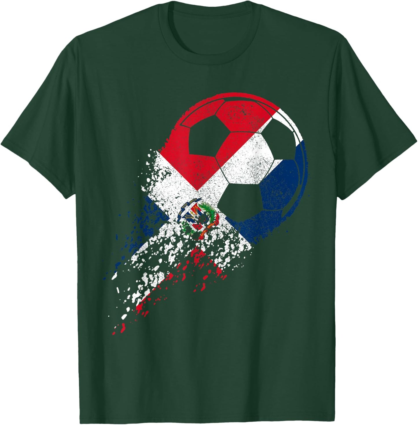 Dominican Republic Soccer Flag Pride Soccer Player T-Shirt - T-Shirt | Forest