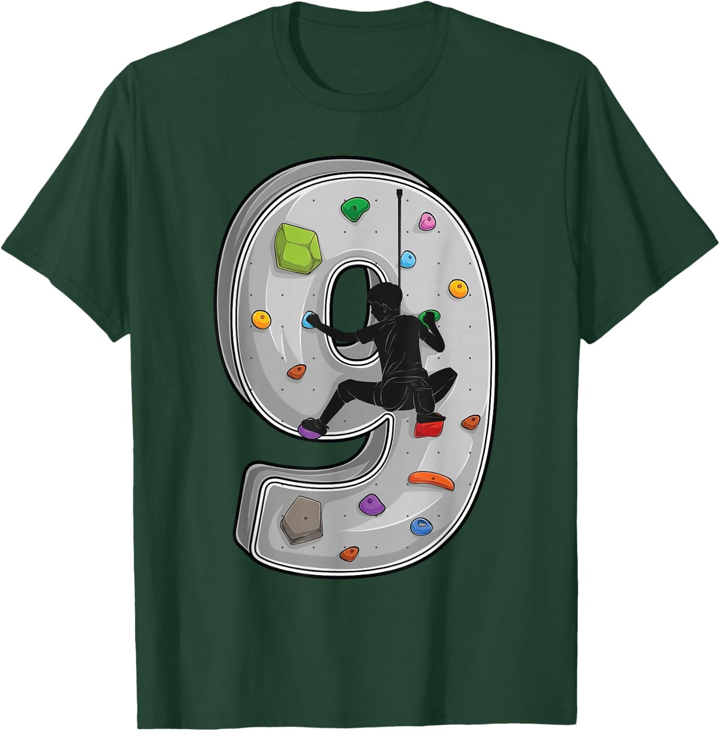 9 year old rock climbing 9th birthday Adventures Climber T-Shirt - T-Shirt | Forest