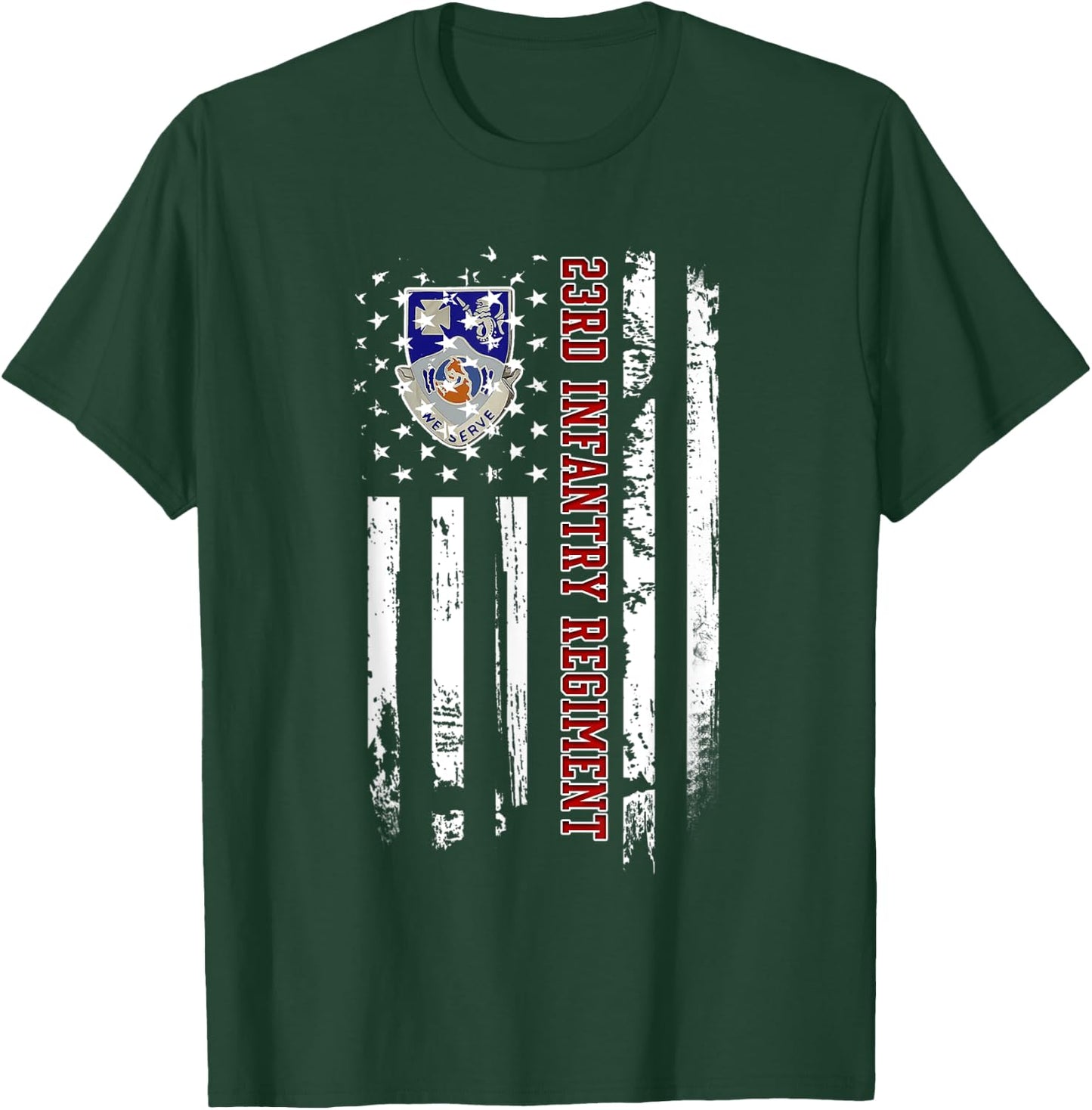 23rd Infantry Regiment Veteran USA Flag Veterans Day Xmas T-Shirt - T-Shirt | Forest