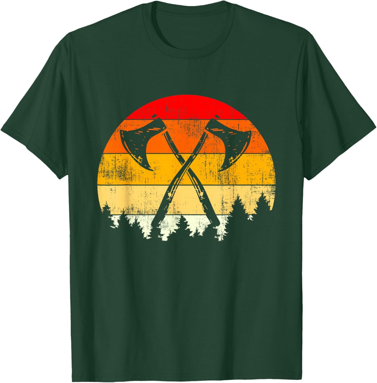 Vintage Viking Axe - Hatchet Throwing - Nordic Mythology T-Shirt - T-Shirt | Forest