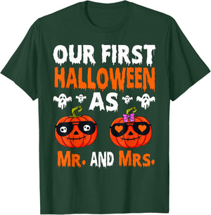 Our First Halloween As Mr. And Mrs. Married Couple Costume T-Shirt - T-Shirt | Forest