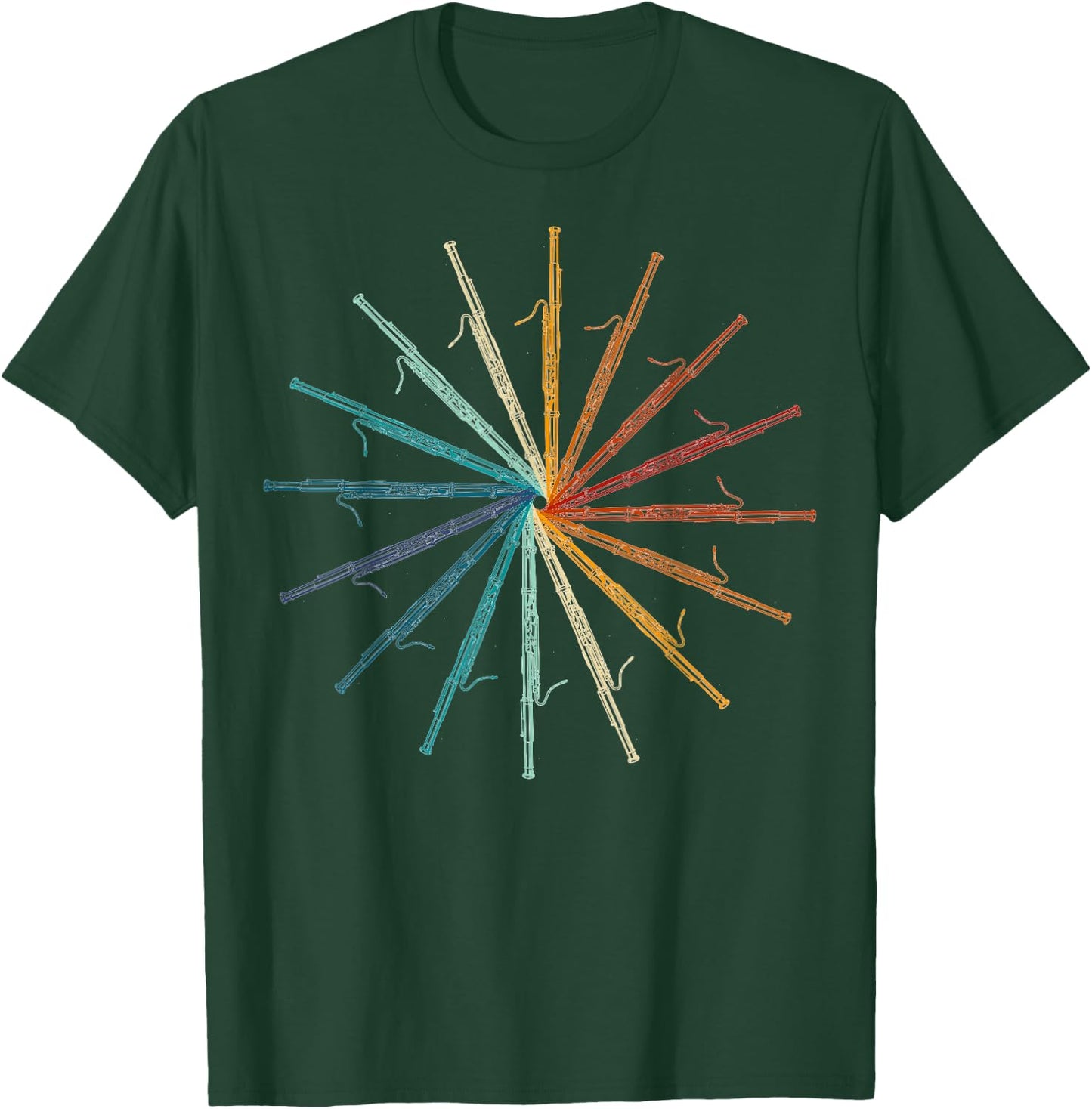 Funny Bassoon Retro Rainbow - Bassoon Player Orchestra Band T-Shirt - T-Shirt | Forest