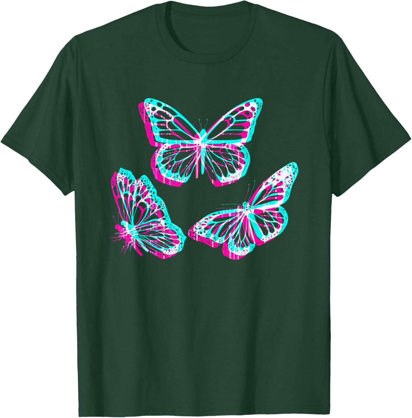 Pastel Goth Aesthetic Butterfly Glitch - 90s Butterfly T-Shirt - T-Shirt | Forest