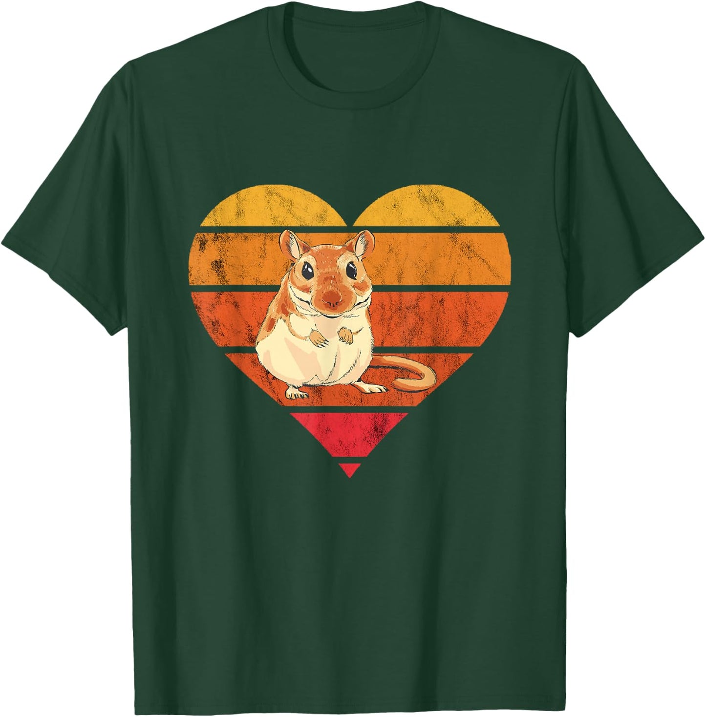 Gerbil Retro Vintage Heart Desert Animal Lover Rodent Rat T-Shirt - T-Shirt | Forest