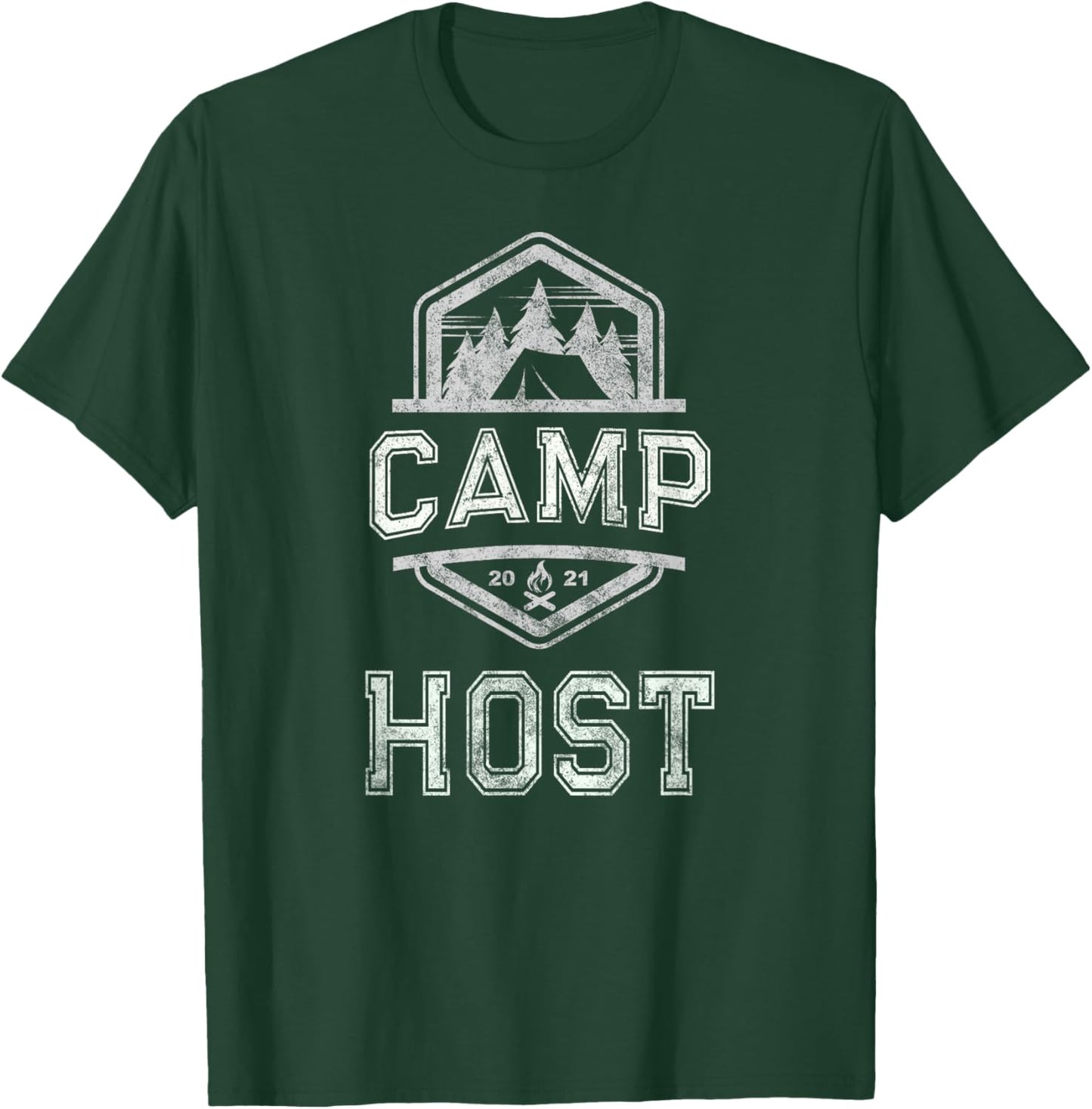 Vintage CAMP HOST Campground Staff Campsite Team Hosting T-Shirt - T-Shirt | Forest