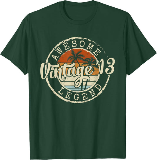 Vintage 2013 13yr 13th Birthday Gifts for Boys 13 Years Old T-Shirt - T-Shirt | Forest