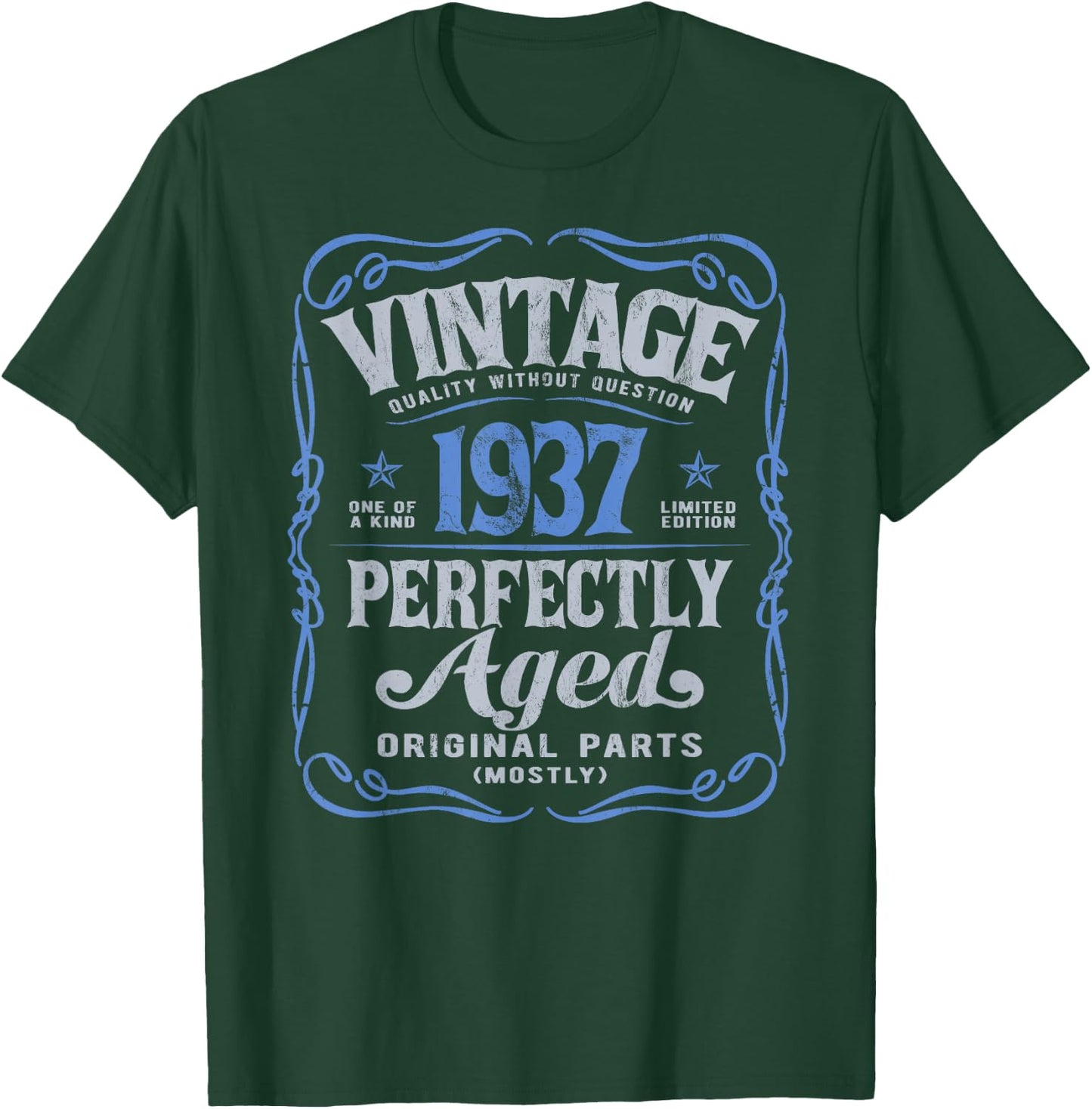 Vintage Born In 1937 Classic 88th Birthday T-Shirt - T-Shirt | Forest