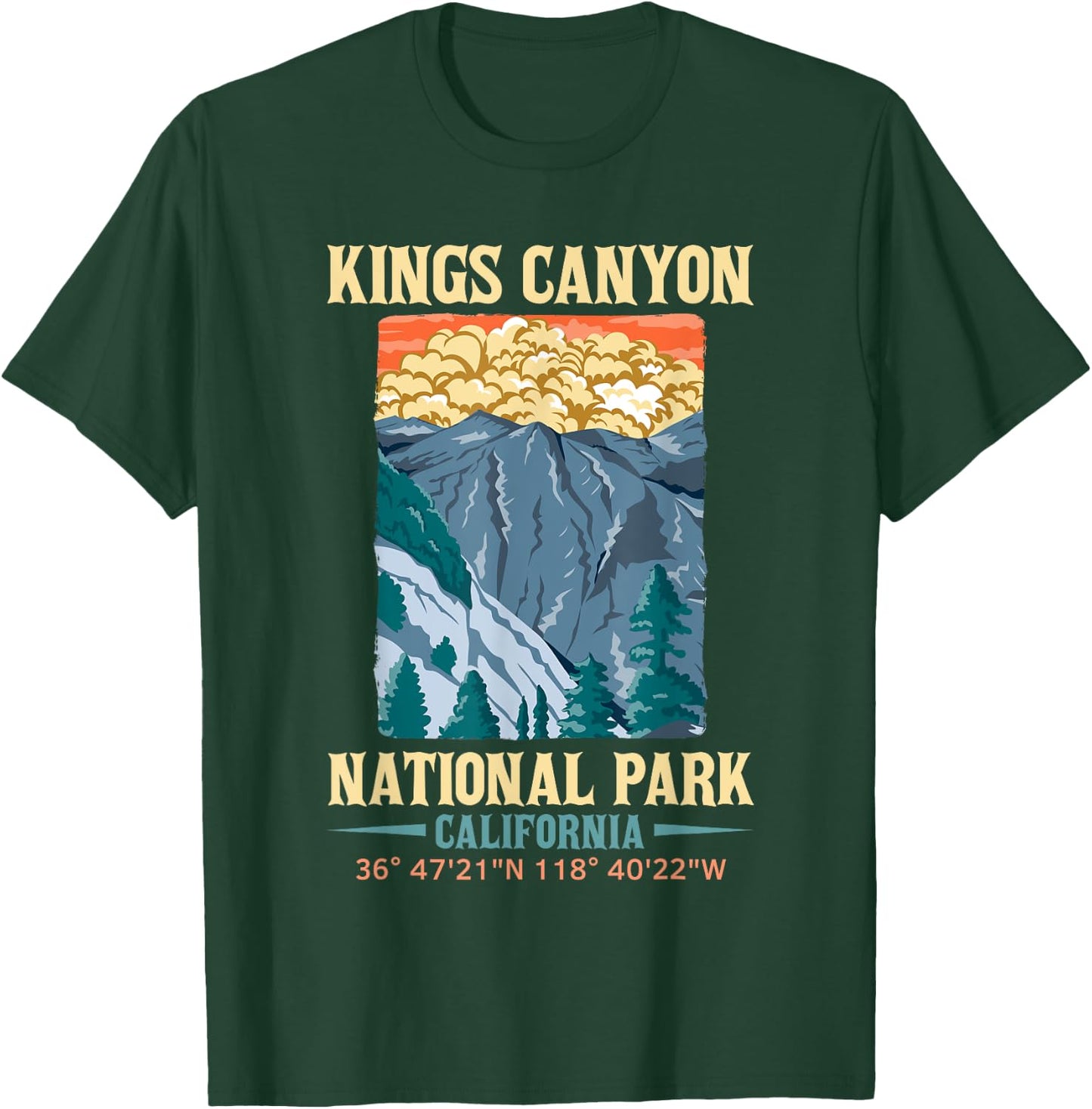 Kings Canyon US National Park California USA Parks Lover T-Shirt - T-Shirt | Forest