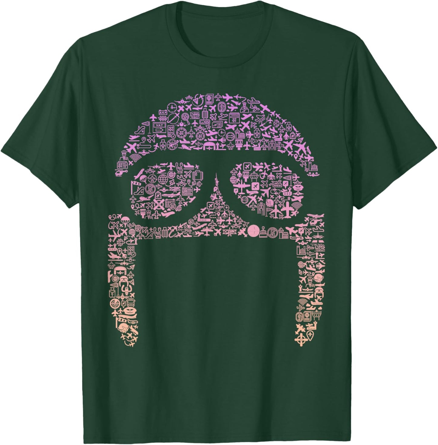 Pilots Hat Silhouette Aviation Enthusiast Gear Pilot T-Shirt - T-Shirt | Forest