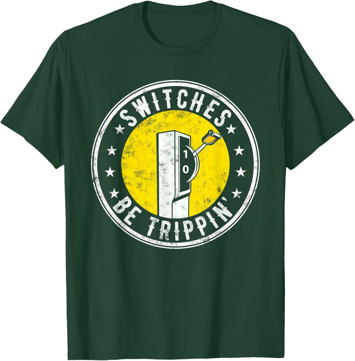 Who love Electric Cable Lineman Switches Be Trippin' Funny Electric Electrician - -Adults, Black, Small T-Shirt - T-Shirt | Forest