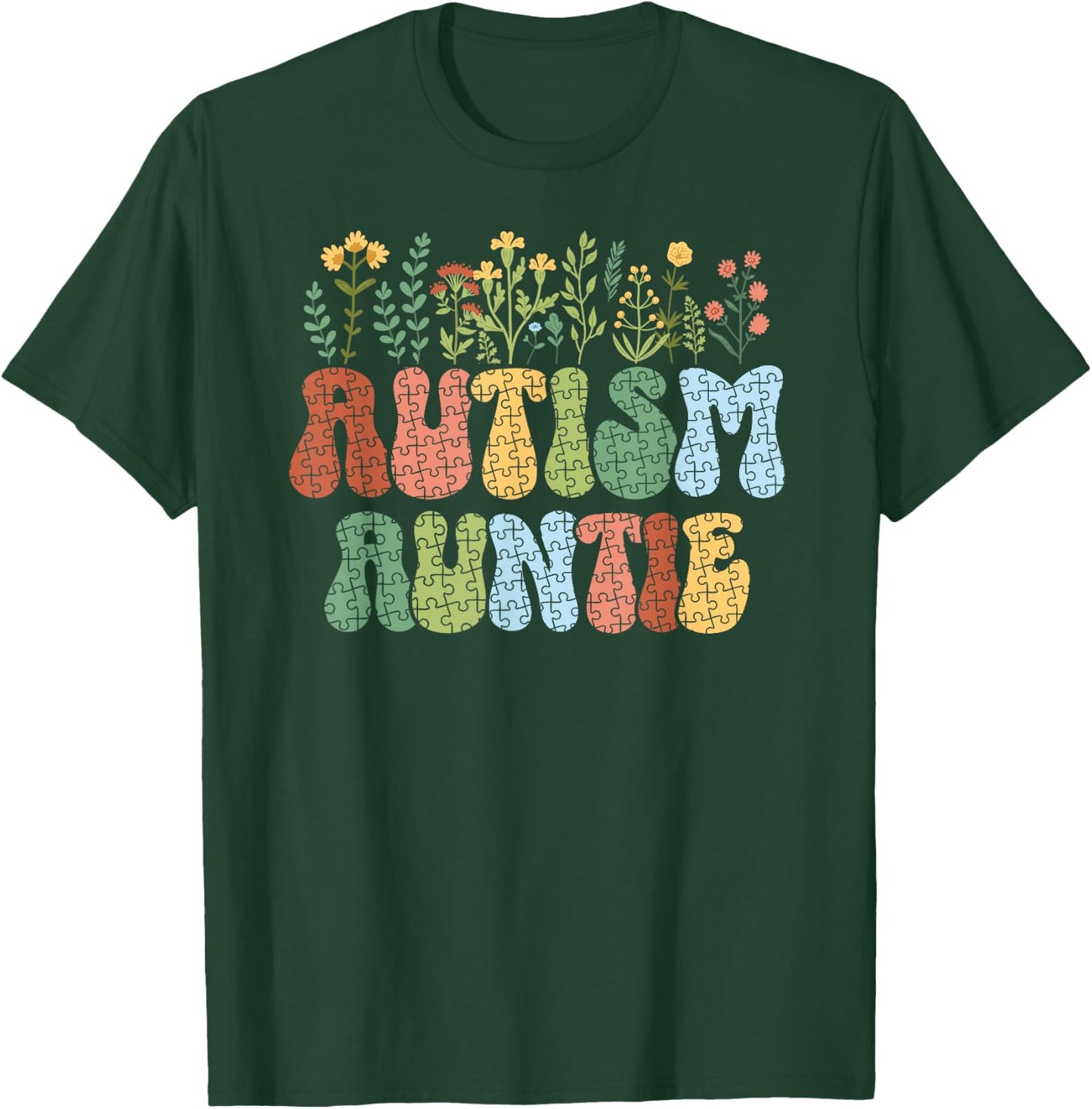 Autism Auntie Proud Autism Aunt Autism Awareness For Aunt T-Shirt - T-Shirt | Forest