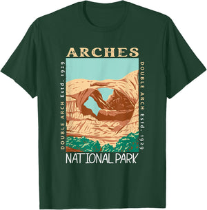 Arches National Park Double Arch Utah Vintage Distressed T-Shirt - T-Shirt | Forest