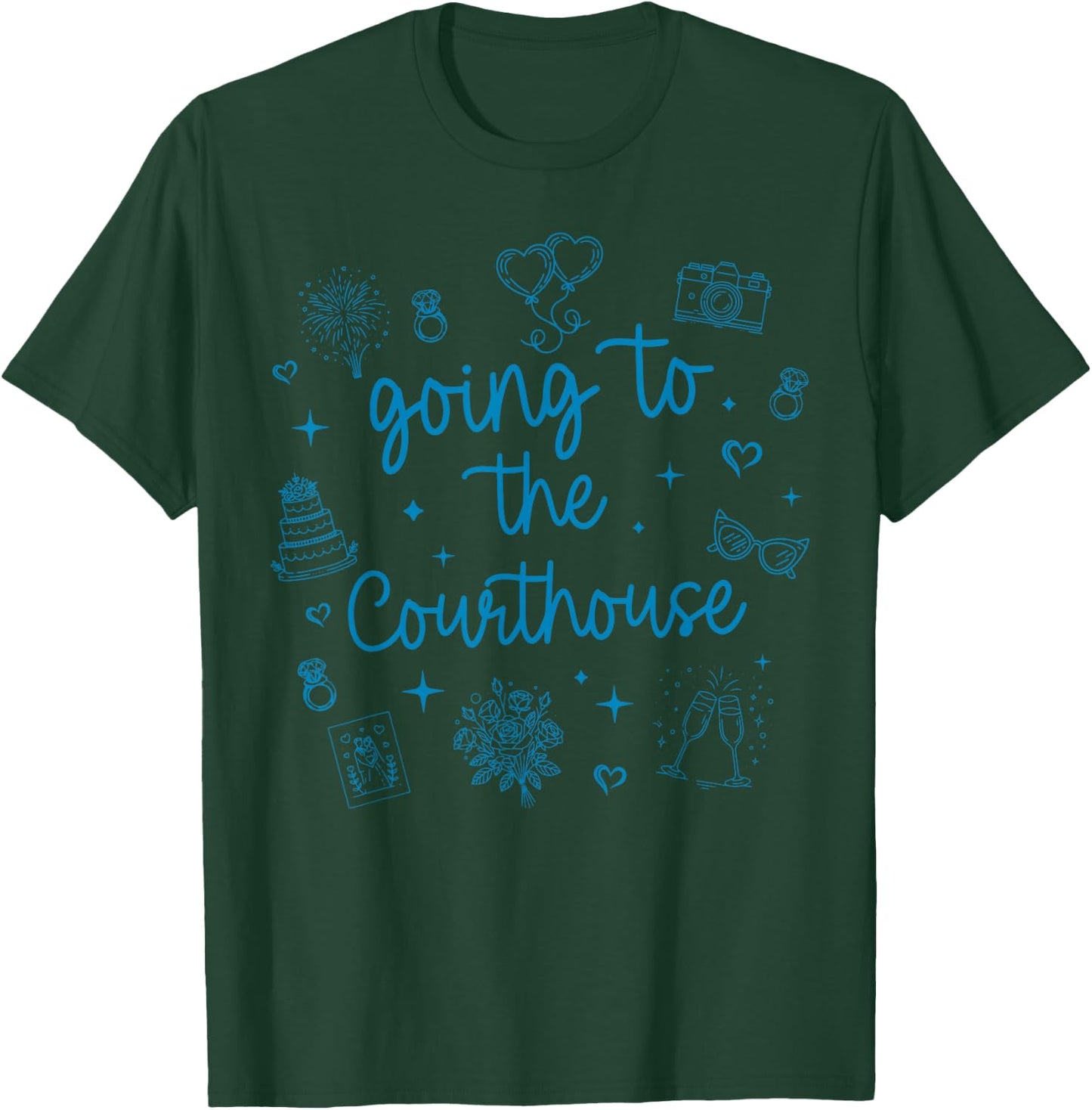 Retro Going to The Courthouse Funny Bride Elope Wedding T-Shirt - T-Shirt | Forest