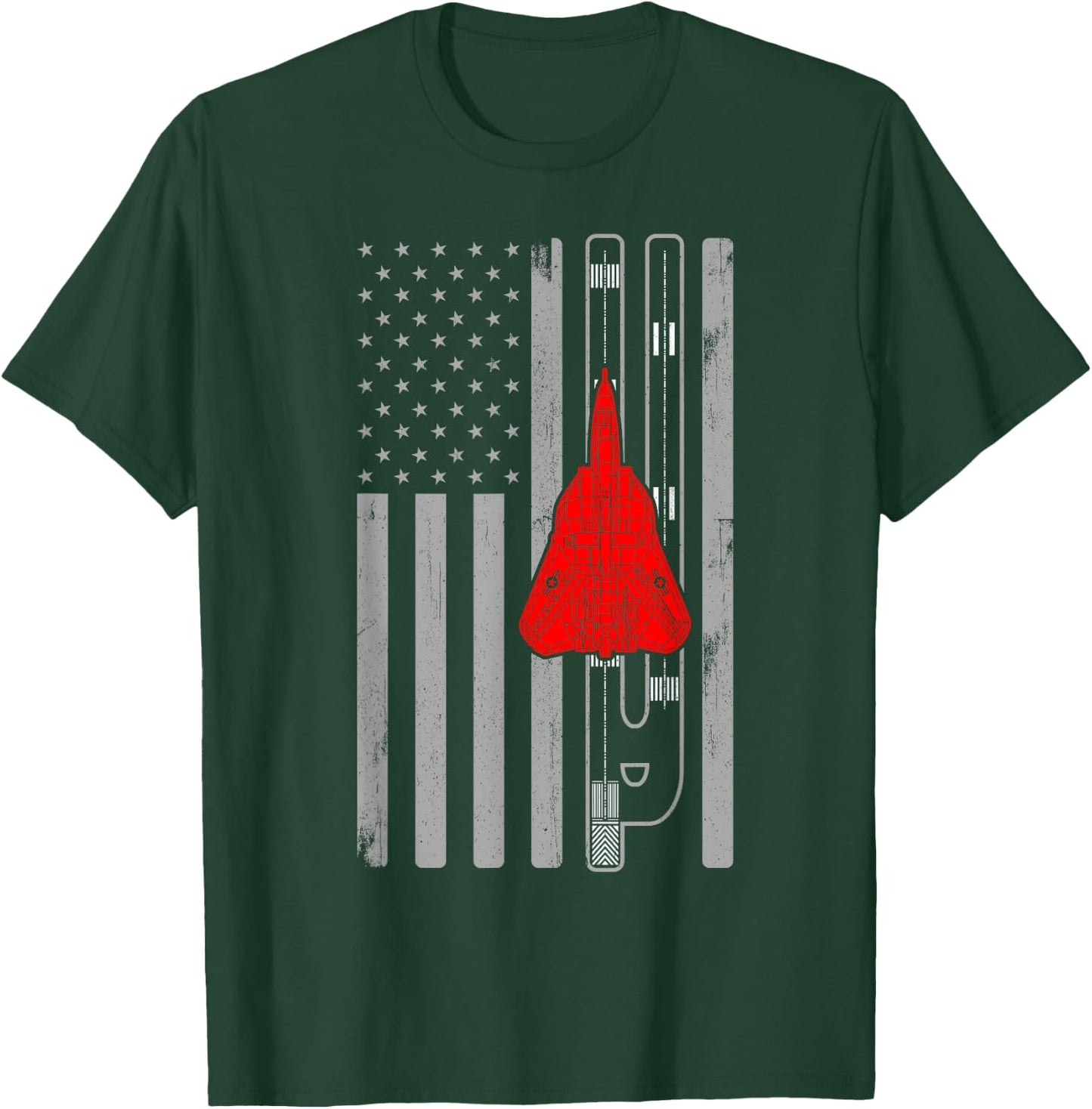 F-14 Tomcat Fighter Jet Plane American Flag F14 T-Shirt - T-Shirt | Forest