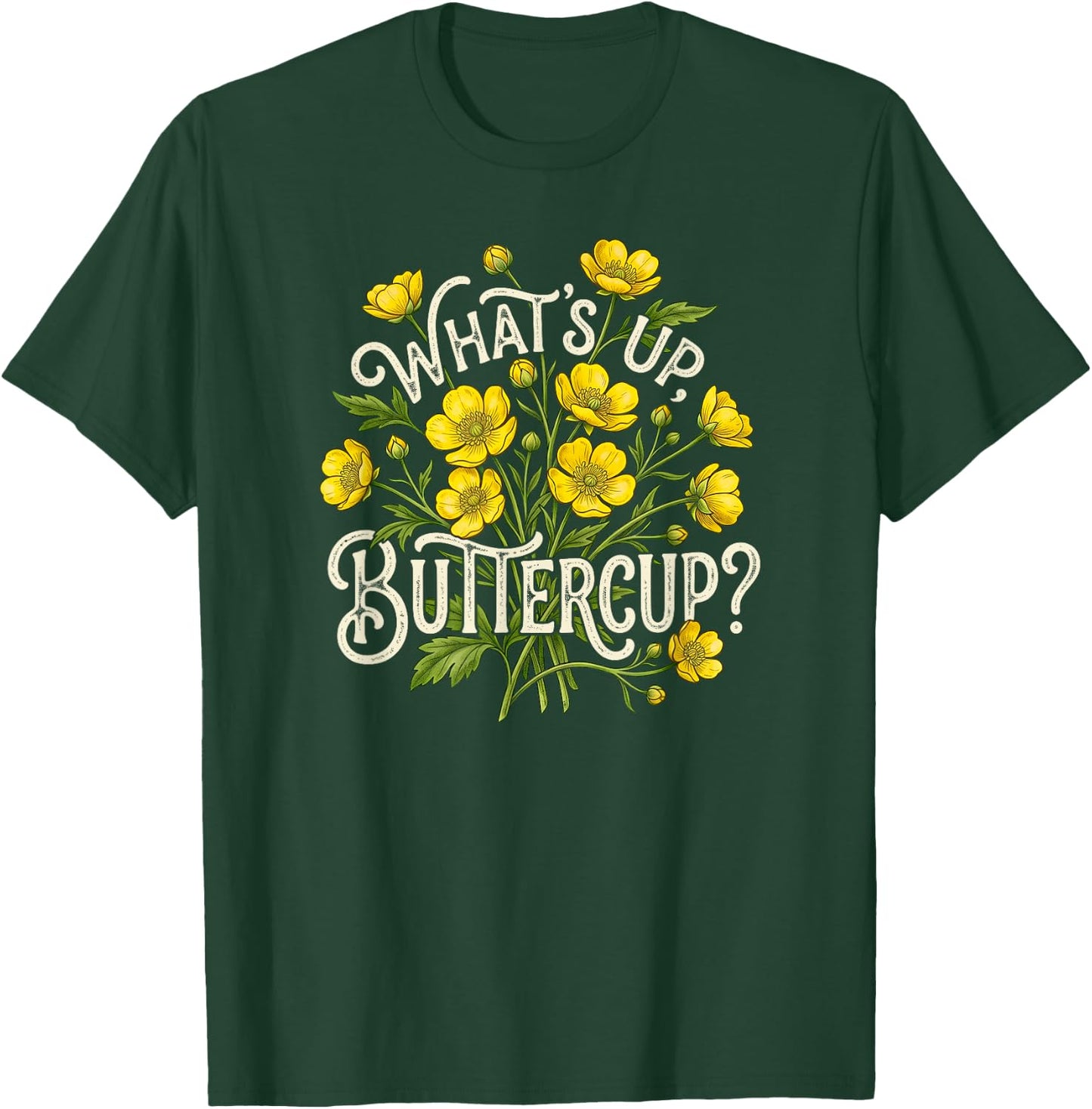 What's Up Buttercup Vintage Floral T-Shirt - T-Shirt | Forest