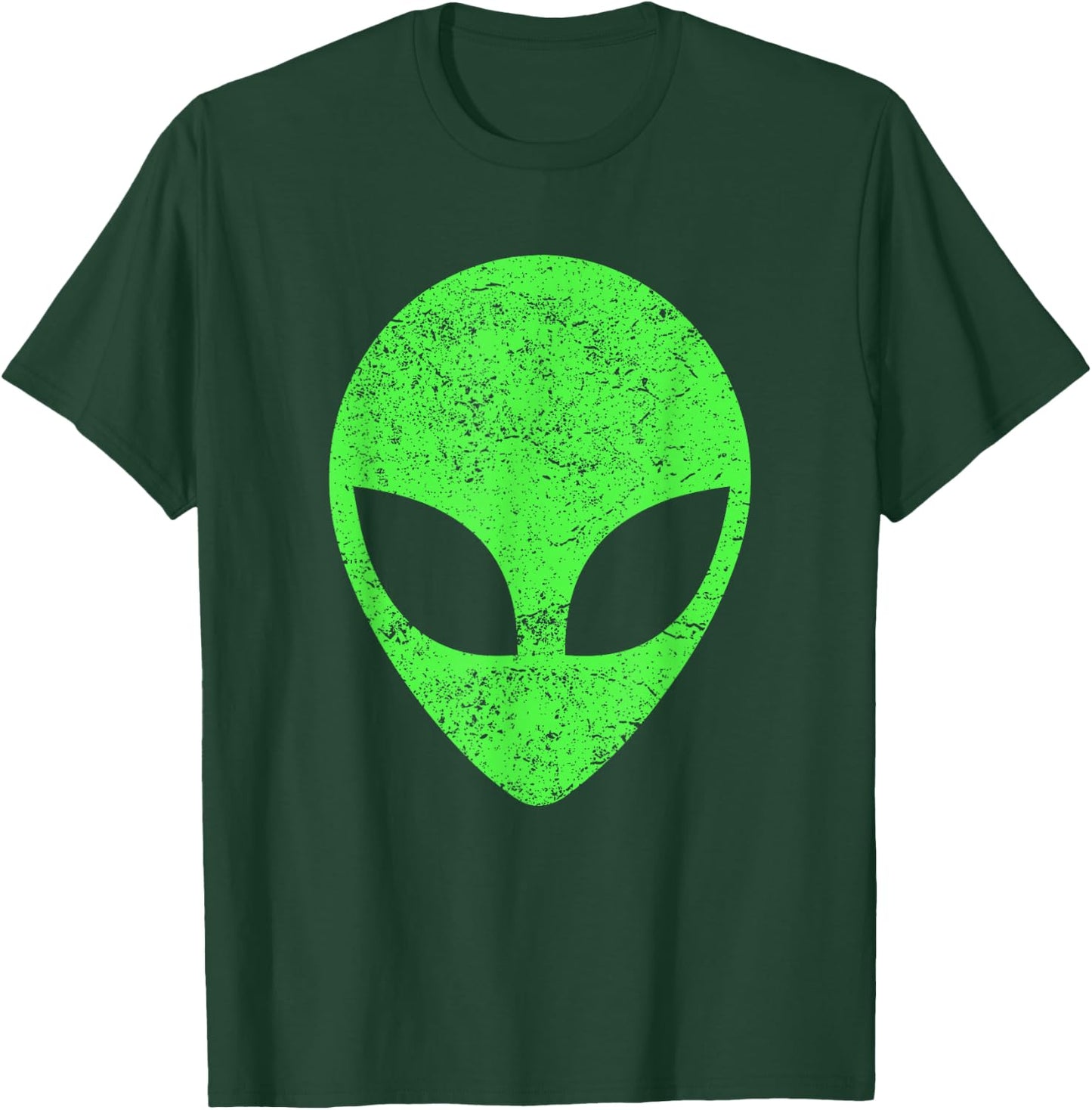 Green Alien Head Distressed Vintage Storm Area 51 T-Shirt - T-Shirt | Forest