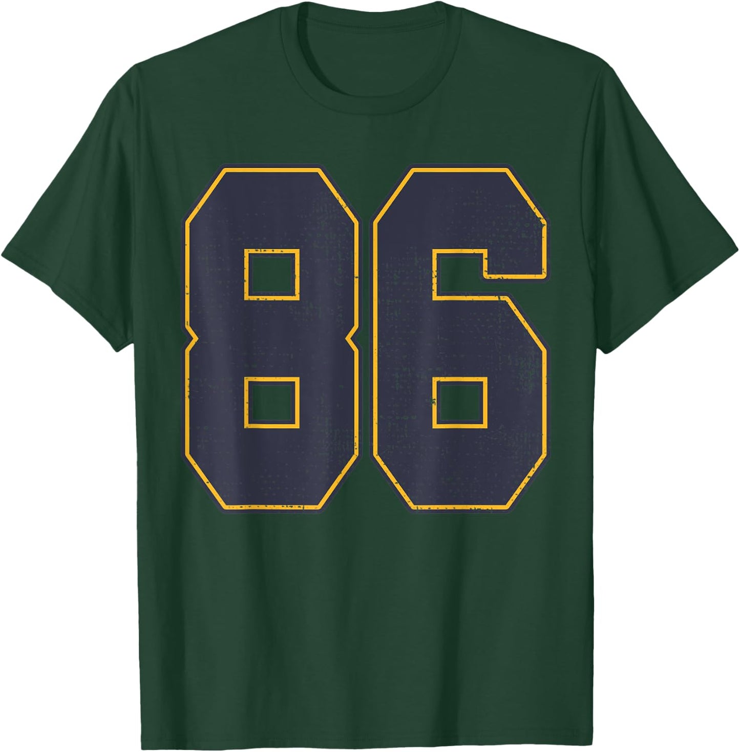 #86 Outline Number 86 Fan Varsity Sports Team Red Jersey T-Shirt - T-Shirt | Forest