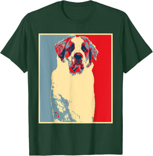 Dog Artwork - Vintage Silhouette St. Bernard Men Women T-Shirt - T-Shirt | Forest