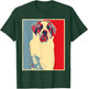 Dog Artwork - Vintage Silhouette St. Bernard Men Women T-Shirt - T-Shirt | Forest
