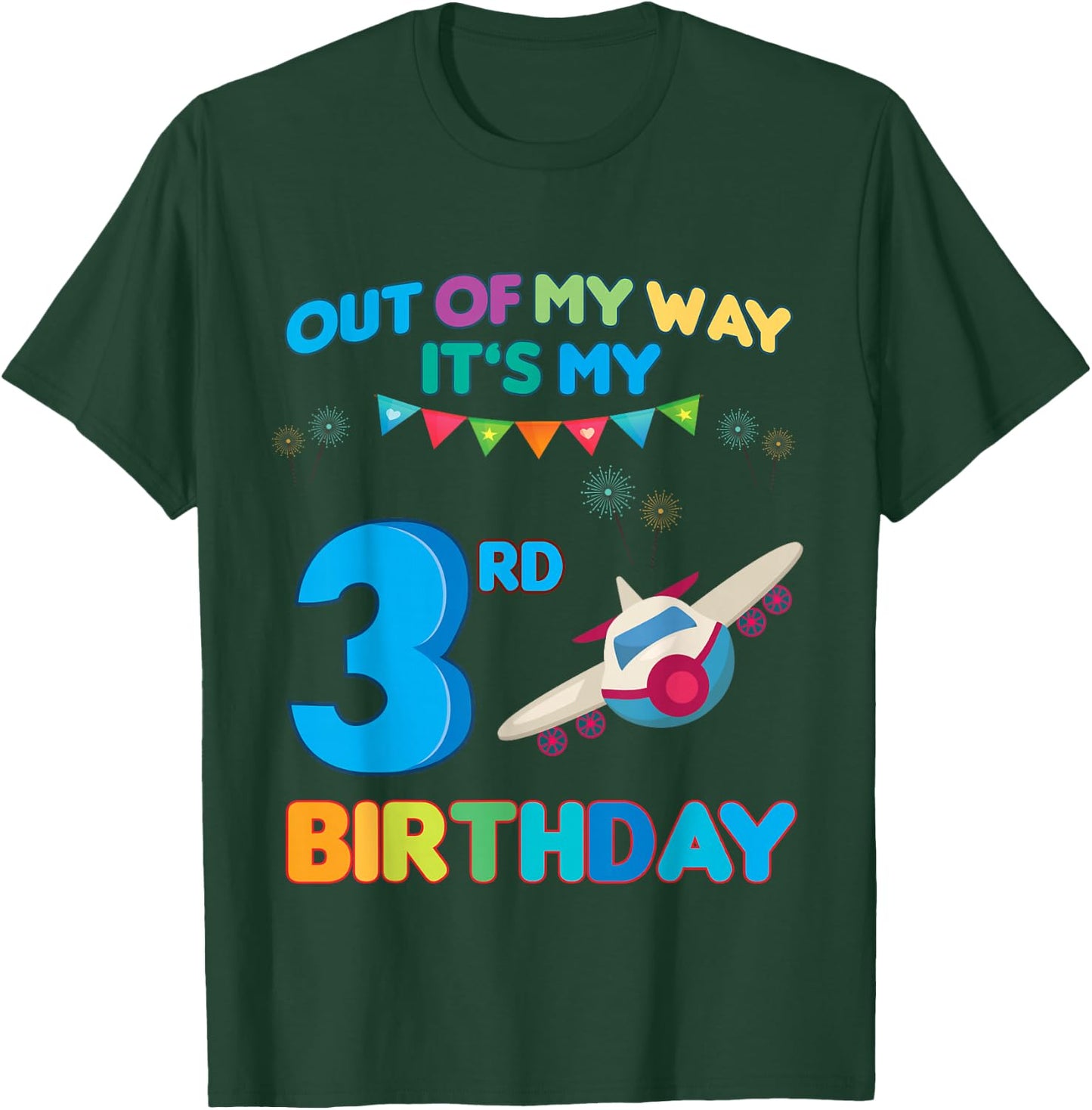 Out of my way it's my 3rd birthday aviation airplane T-Shirt - T-Shirt | Forest
