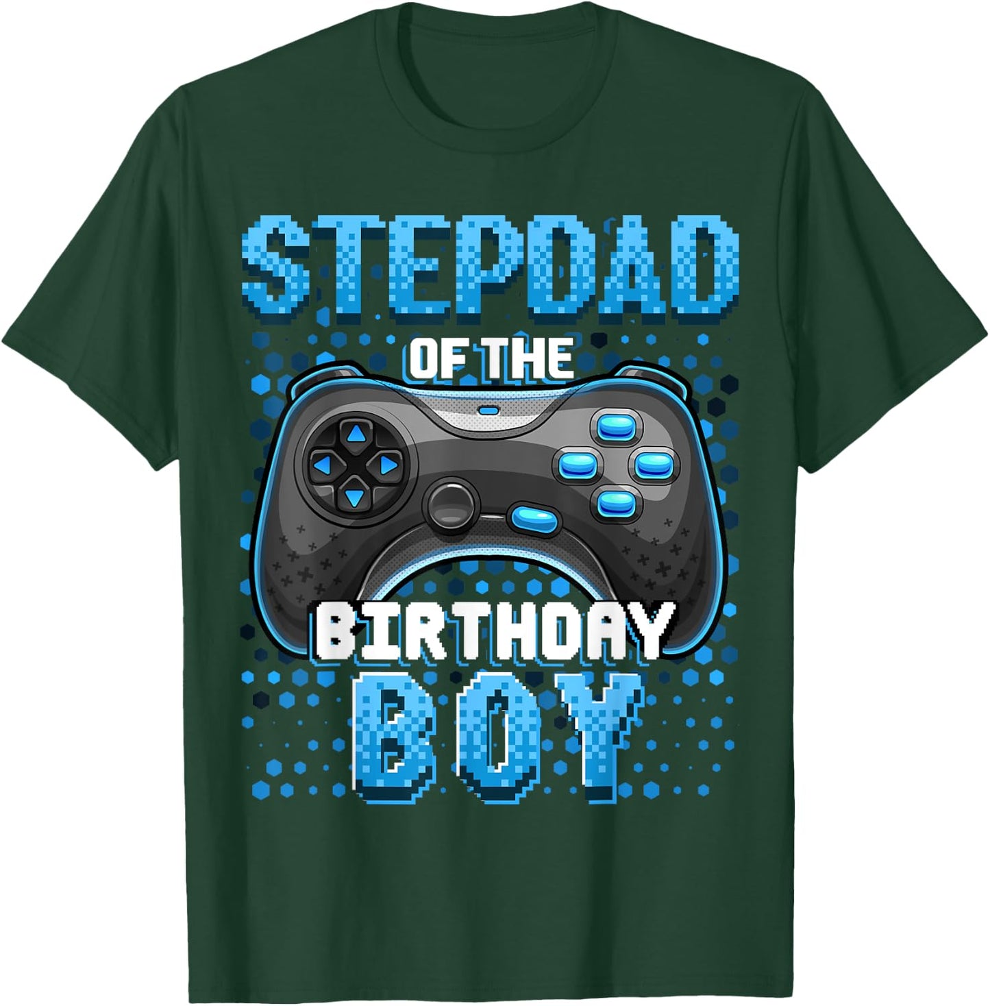 Stepdad of the Birthday Boy Matching Family Video Game Party T-Shirt - T-Shirt | Forest