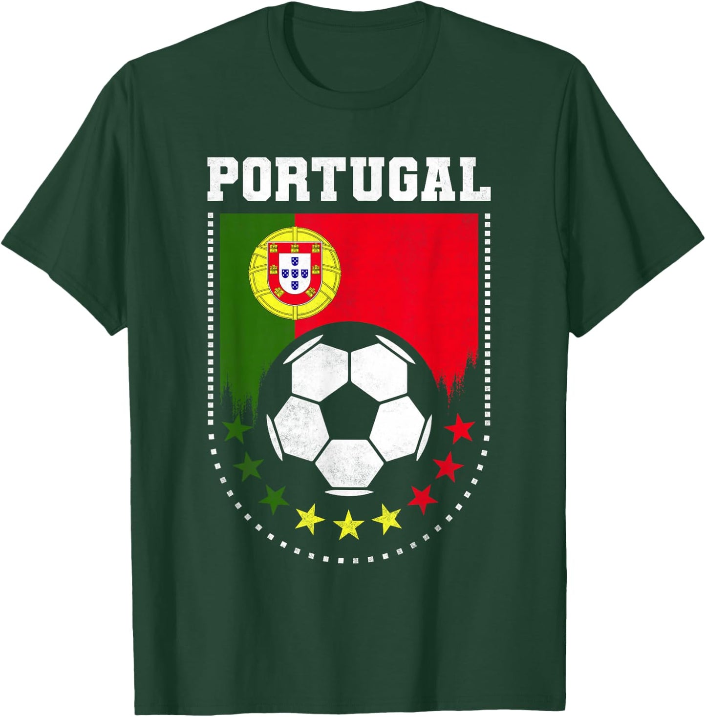 Portugal Flag Soccer Fan T-Shirt - T-Shirt | Forest