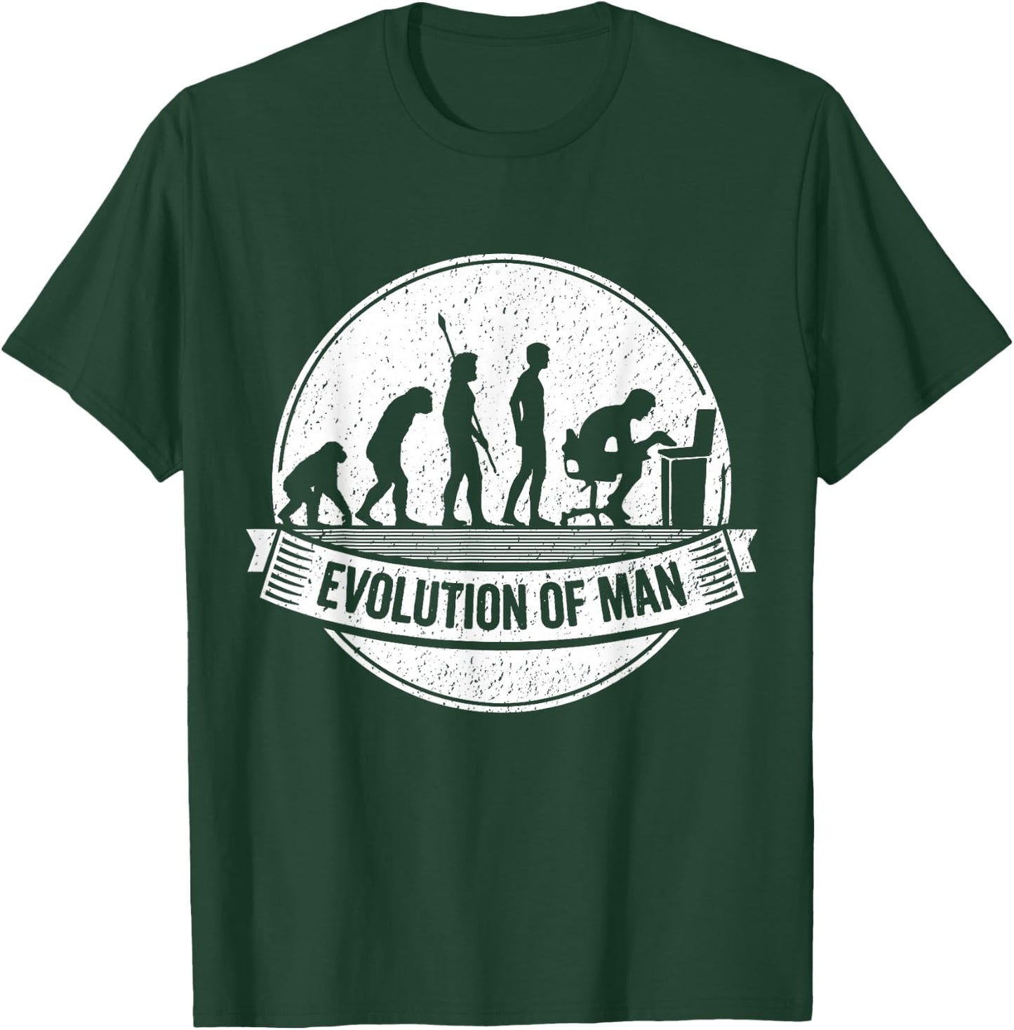 Funny Geek Shirt: Nerd Evolution Computer Laptop Coder T-Shirt - T-Shirt | Forest