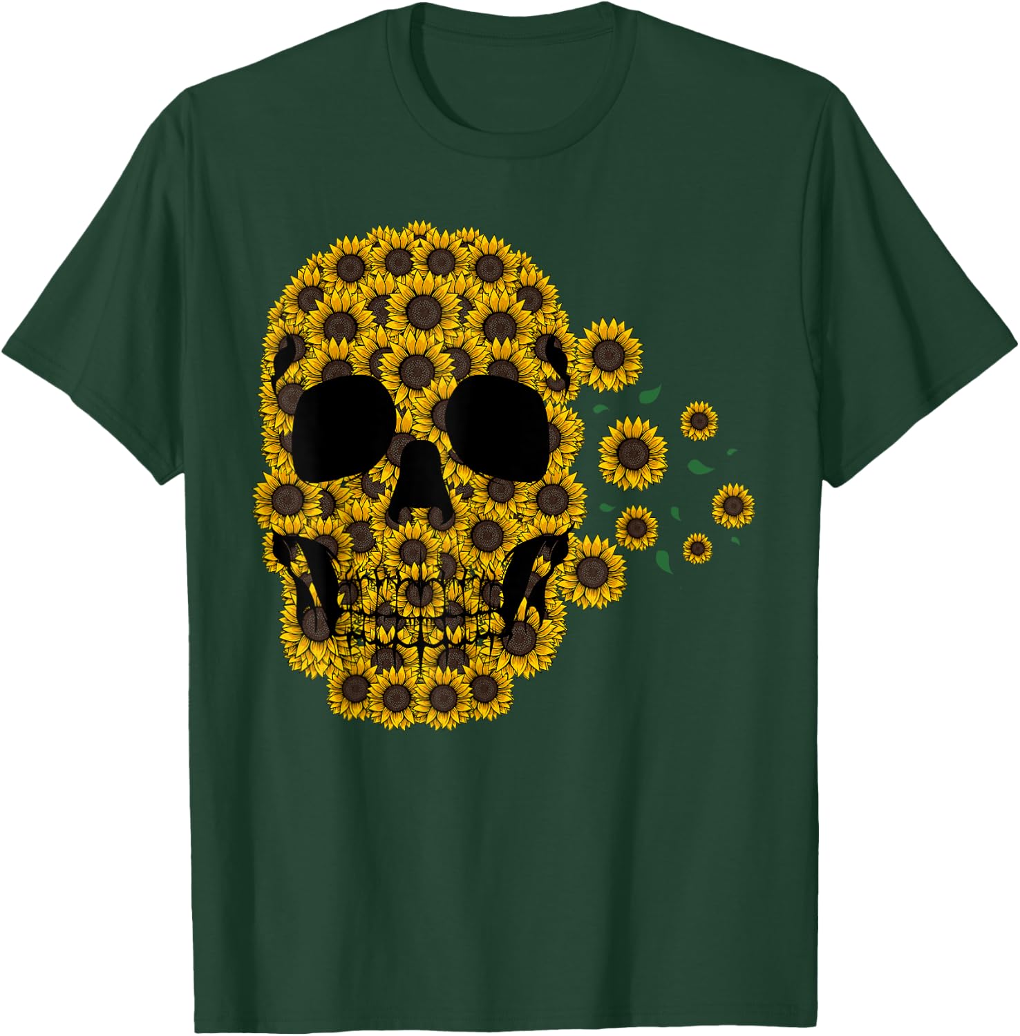 Sunflower Skull Lazy Halloween Costume Cute Skeleton T-Shirt - T-Shirt | Forest