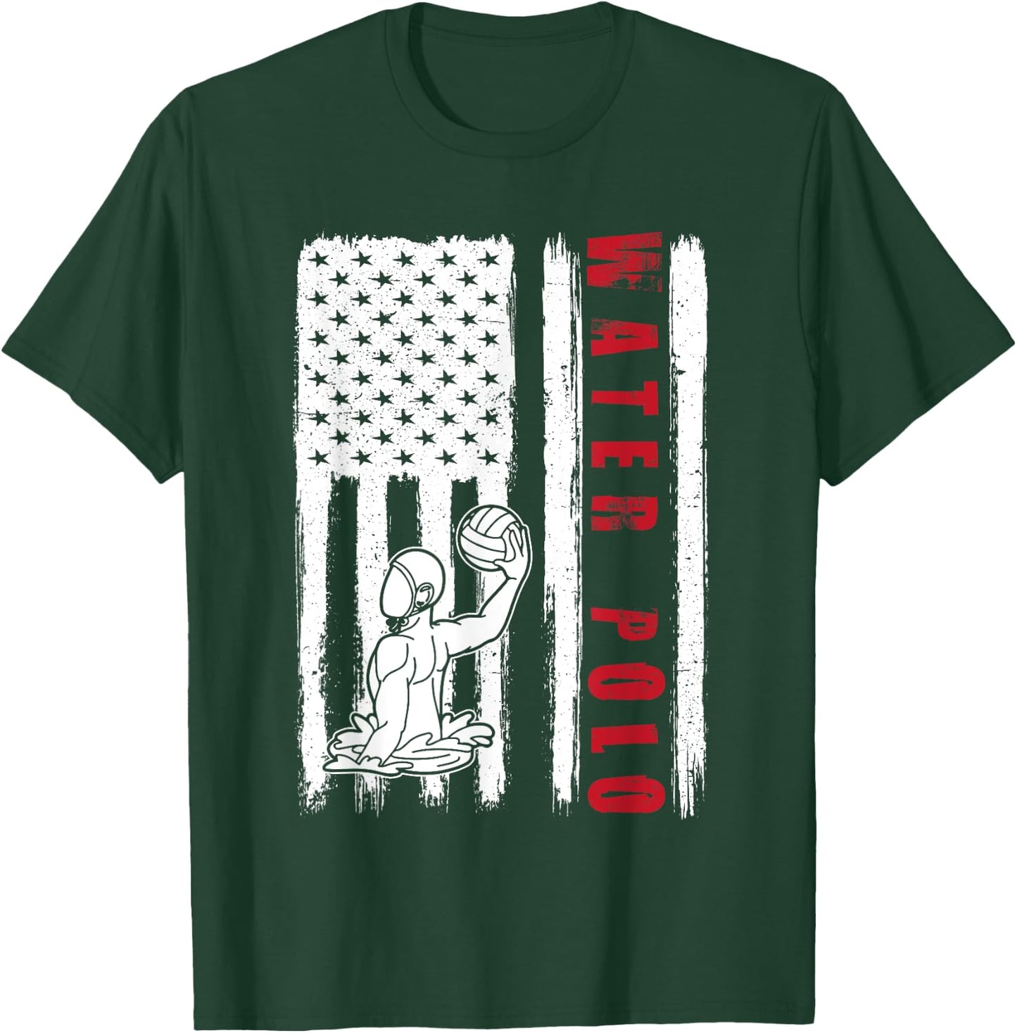 Water polo USA team American flag US Water polo men women T-Shirt - T-Shirt | Forest