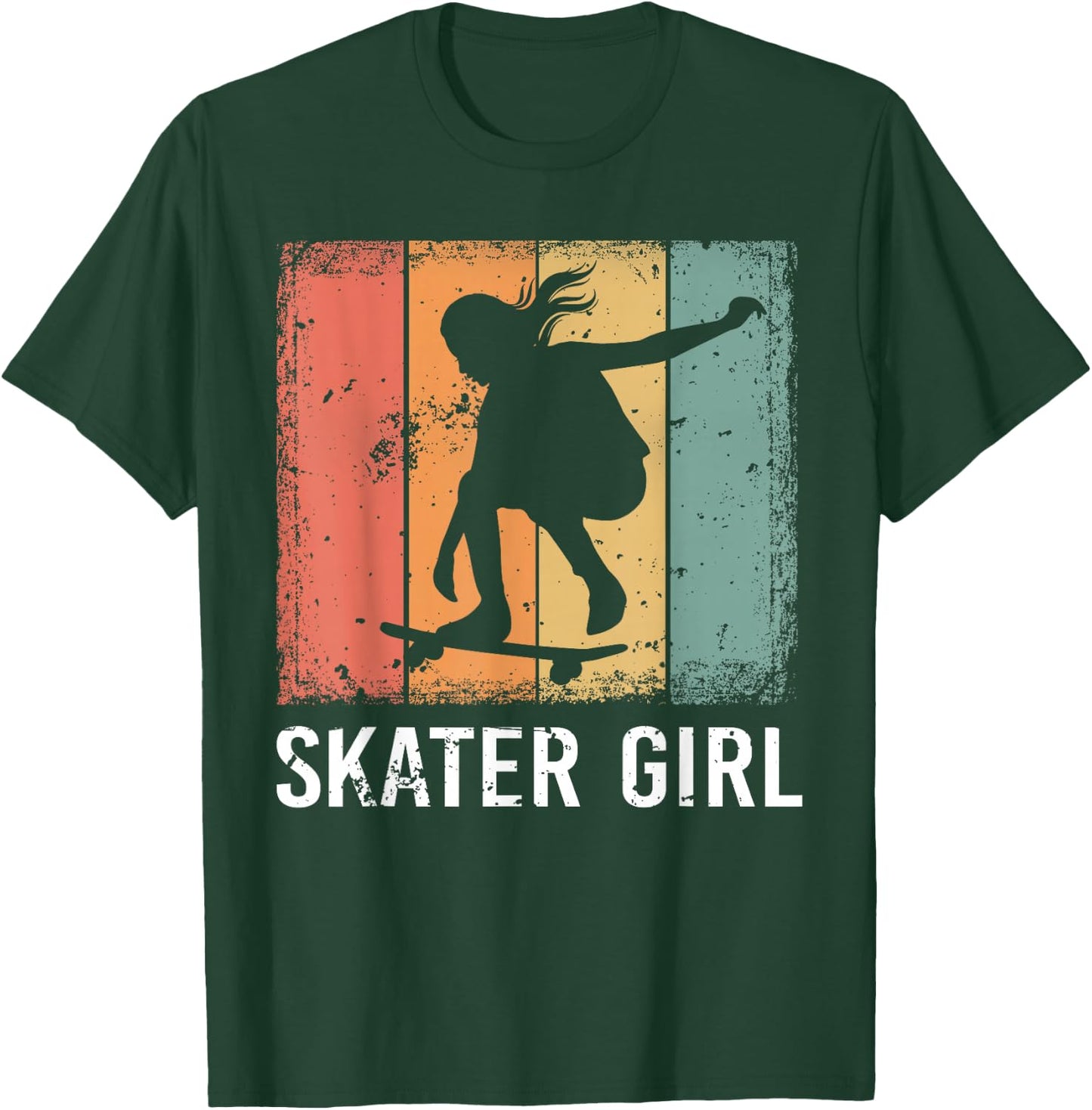 Cool Skater Art Women Girls Skateboarding Skateboard Skating T-Shirt - T-Shirt | Forest