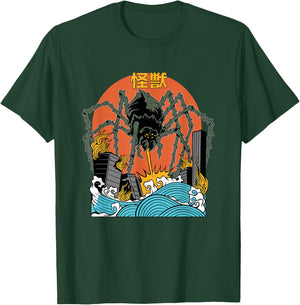 Giant Spider Sunset Japanese T-Shirt - T-Shirt | Forest