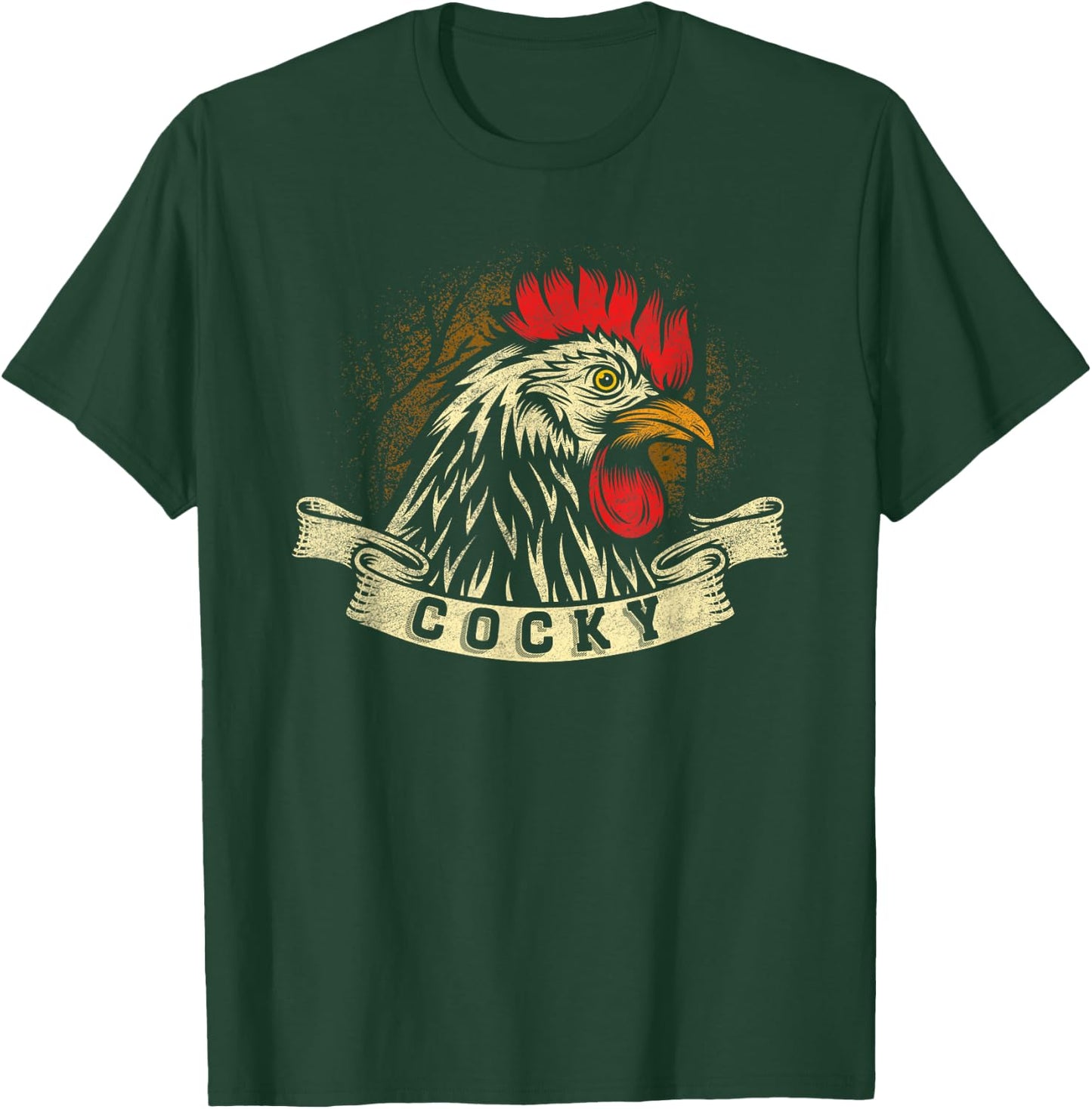 Cocky Rooster Design For Chicken Lovers T-Shirt - T-Shirt | Forest