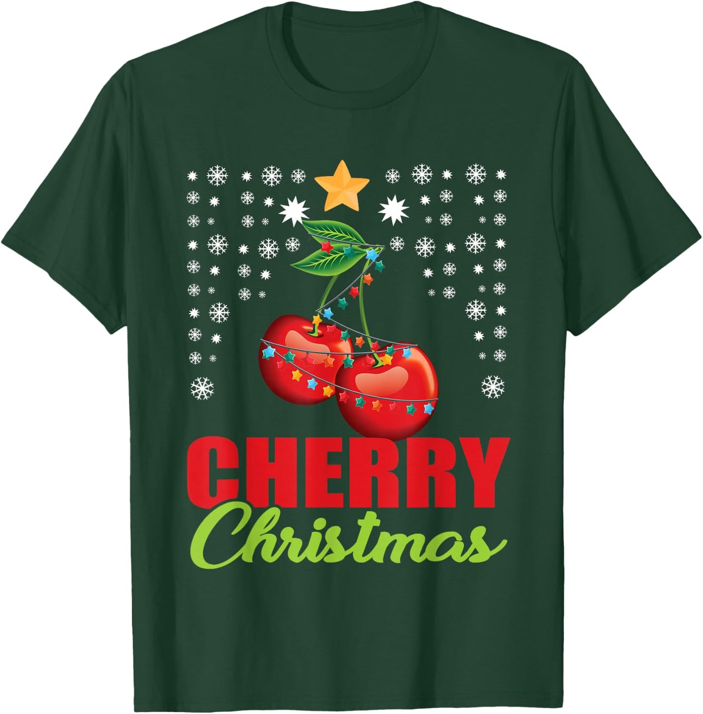 Great Cherrie Gifts Funny Fruit Lover Gift -Adults, Kids Black Modern Classic Christmas Cherry Small T-Shirt - T-Shirt | Forest