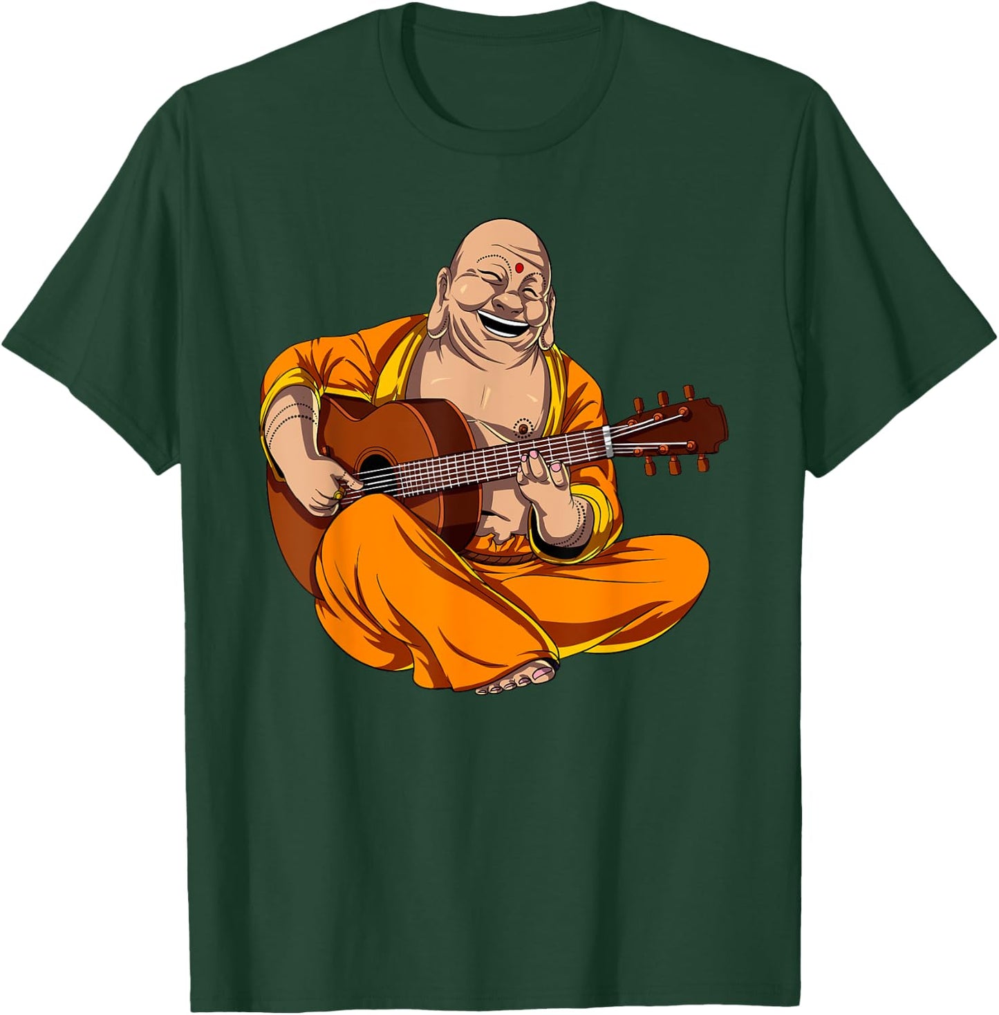 Buddha Playing Guitar Zen Yoga Meditation Funny Namaste T-Shirt - T-Shirt | Forest