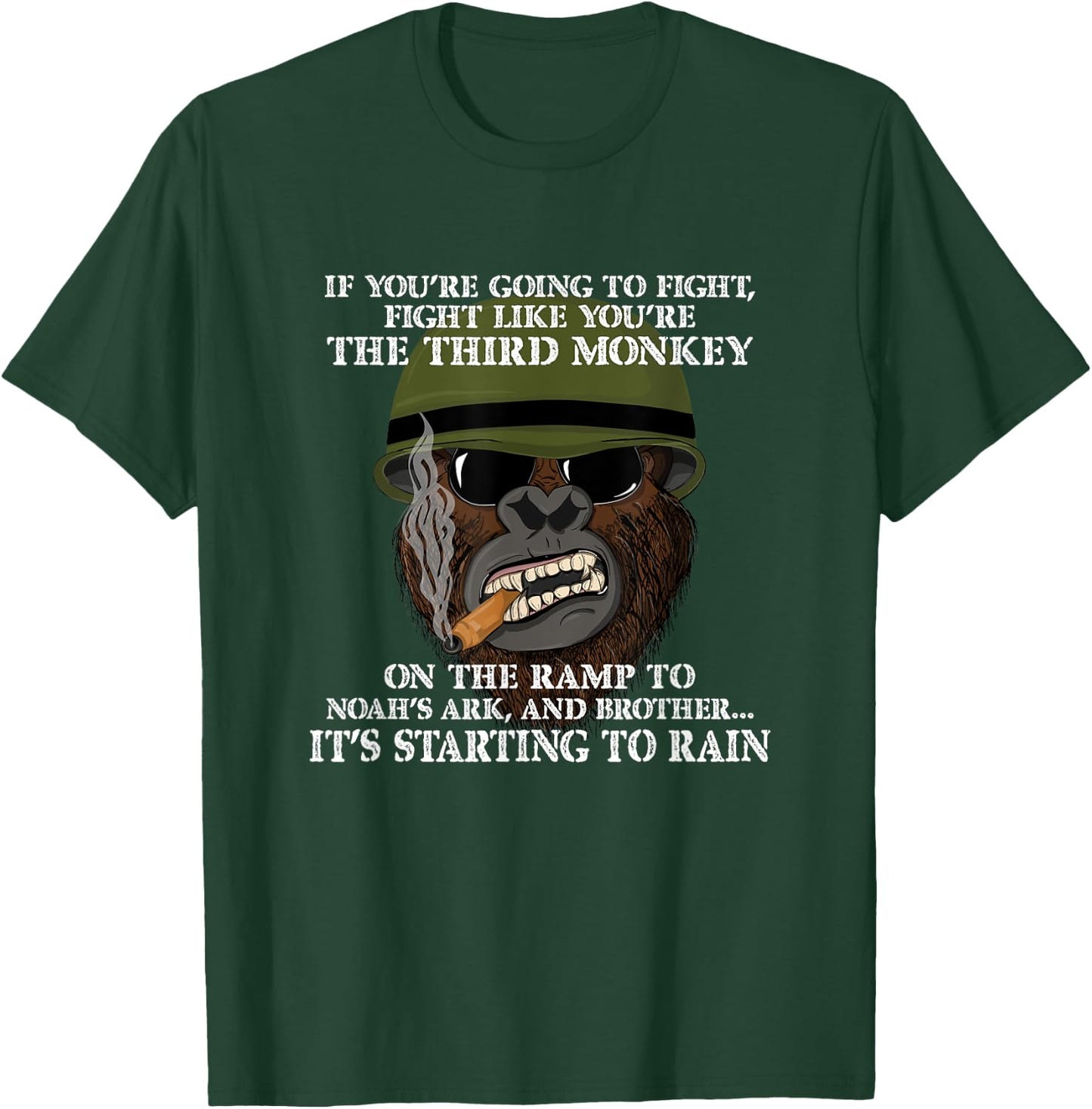 Fight Like the Third Monkey - Funny Boxing and MMA Meme T-Shirt - T-Shirt | Forest