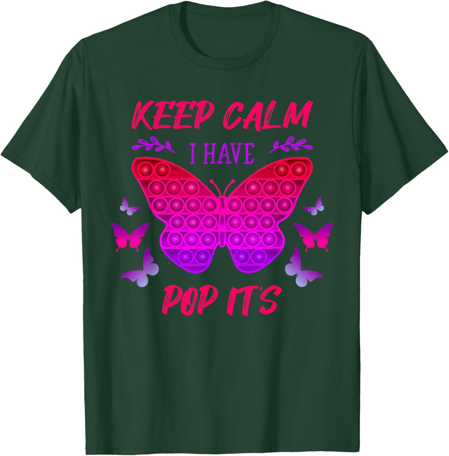 Fidget Toy Pop It for Girls Butterfly Fidget Toy T-Shirt - T-Shirt | Forest