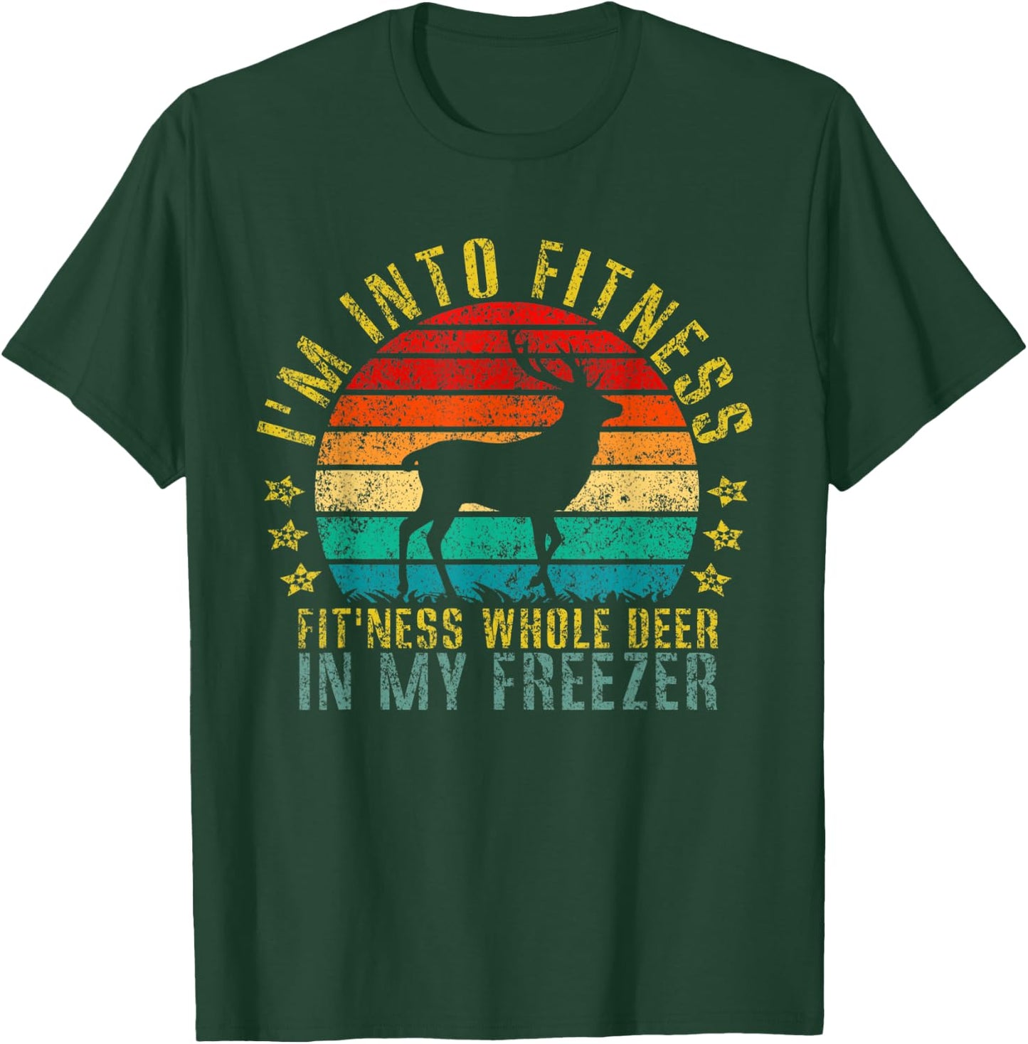 This I'm into Fitness... Fit'ness Whole Deer Funny Retro T-Shirt - T-Shirt | Forest