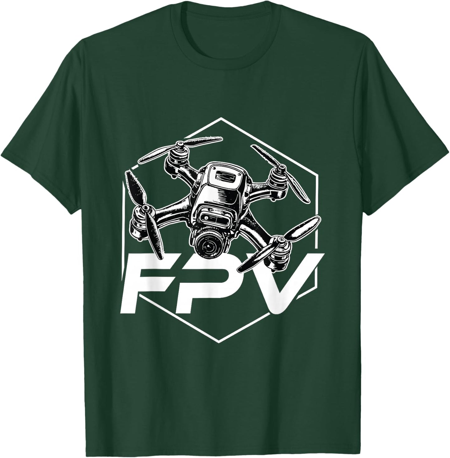FPV Quadcopter RPV Pilot Drone Racing T-Shirt - T-Shirt | Forest