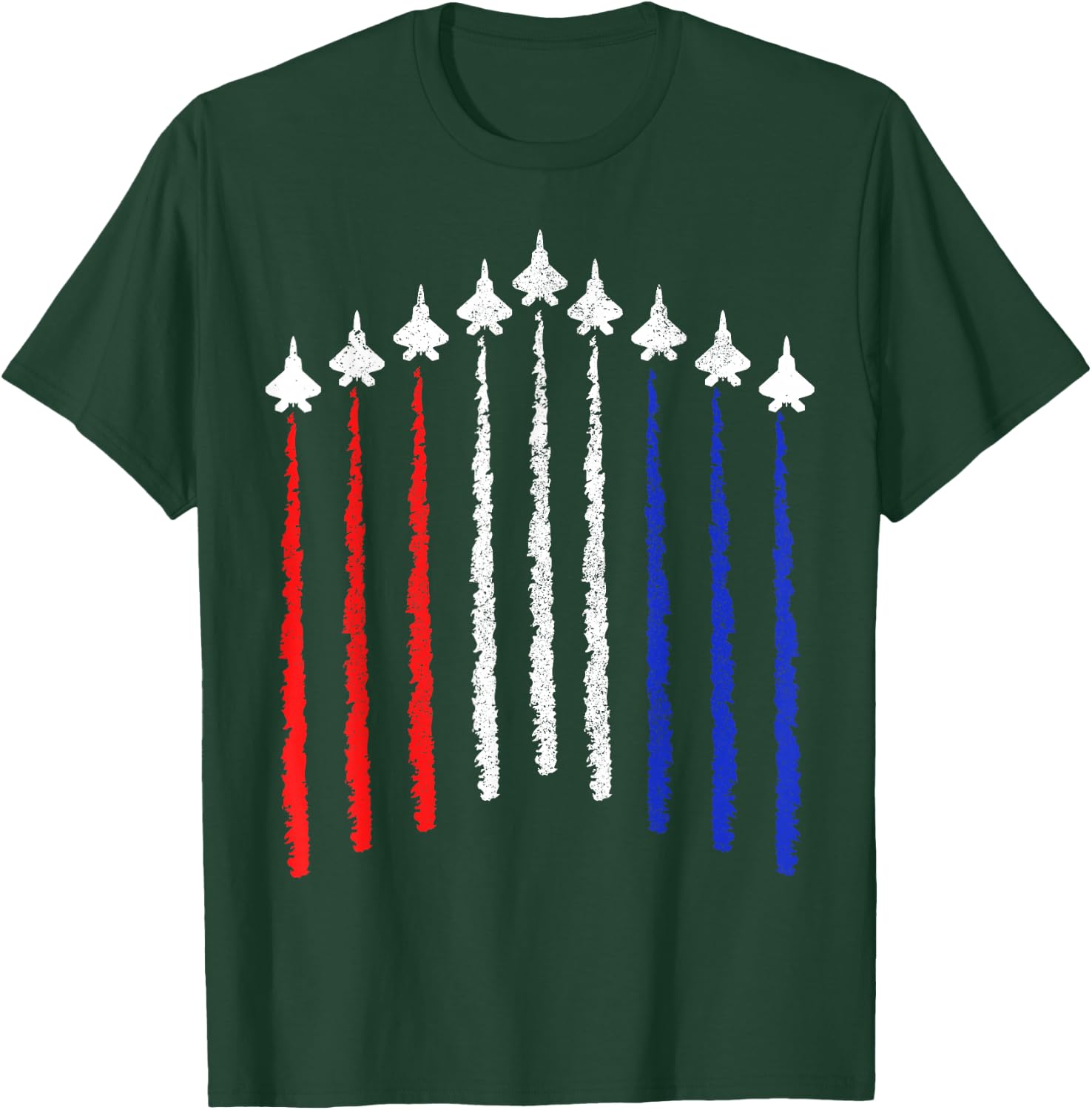Jet Airplane Pilot Aviation Military Aircraft Patriotic T-Shirt - T-Shirt | Forest