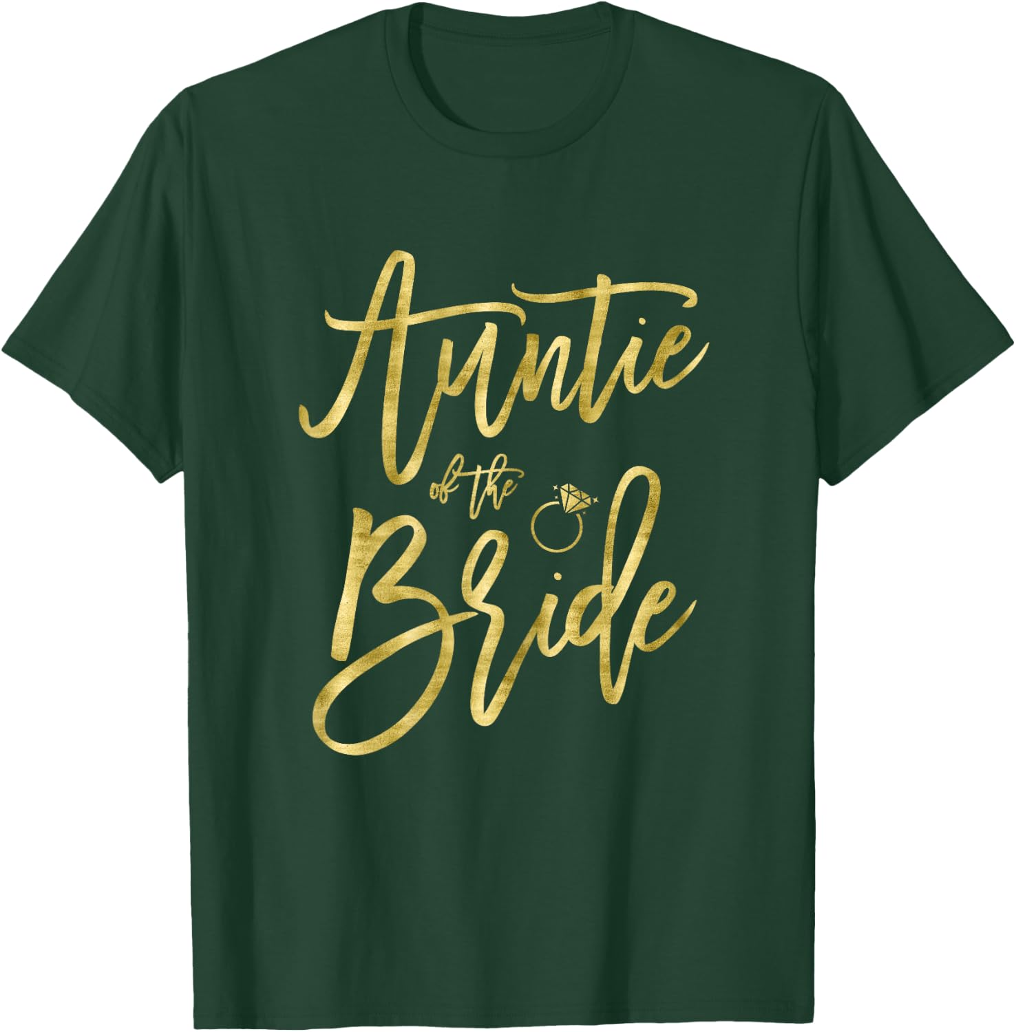 Auntie Of The Bride Shirt With Ring Graphics Dark Yellow T-Shirt - T-Shirt | Forest