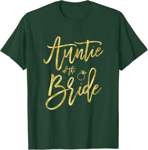 Auntie Of The Bride Shirt With Ring Graphics Dark Yellow T-Shirt - T-Shirt | Forest