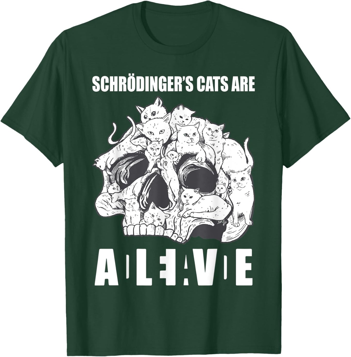 Schrödingers Cats Dead & Alive Science T-Shirt - T-Shirt | Forest