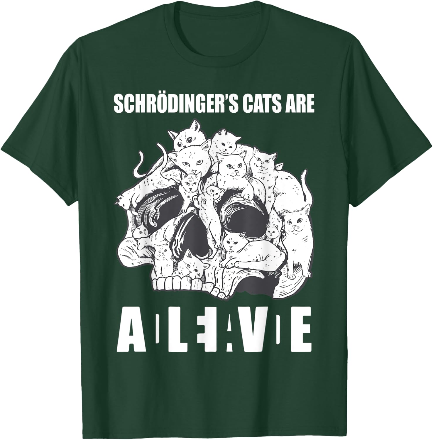 Schrödingers Cats Dead & Alive Science T-Shirt - T-Shirt | Forest
