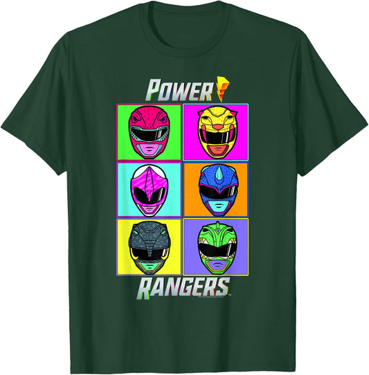 Power Rangers Pop Art Warhol Portrait Box Up T-Shirt - T-Shirt | Forest