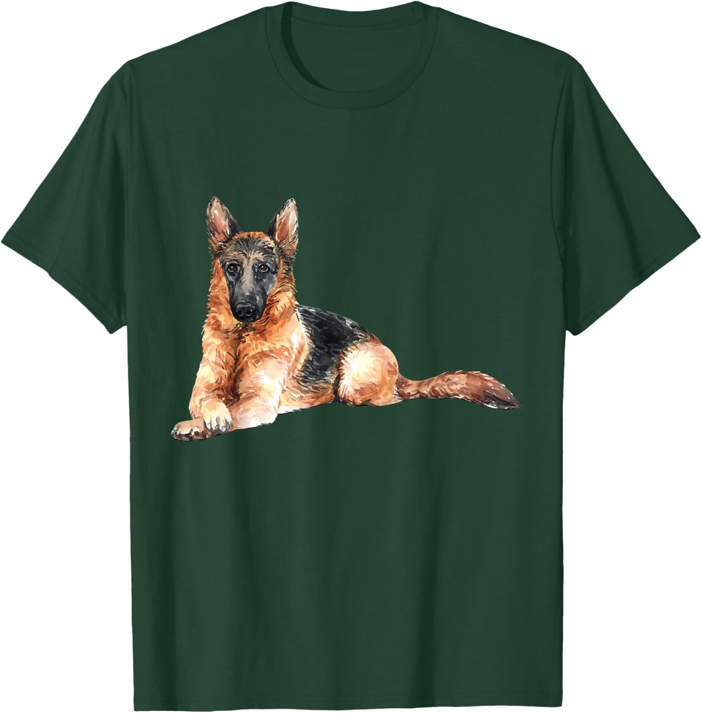 German Shepherd Watercolour for Dog Owners T-Shirt - T-Shirt | Forest