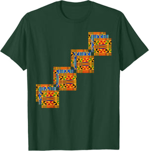 Traditional African Dashiki, Kente inspired Illustration T-Shirt - T-Shirt | Forest